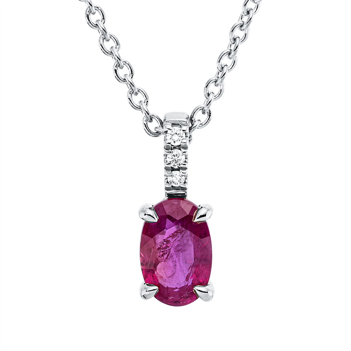 colored stone classic necklace - 4N867