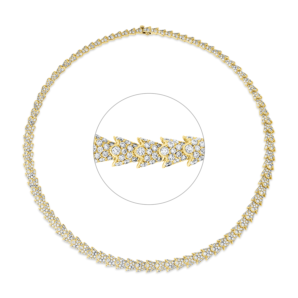 diamond full cut  exclusive necklace in yellow gold
