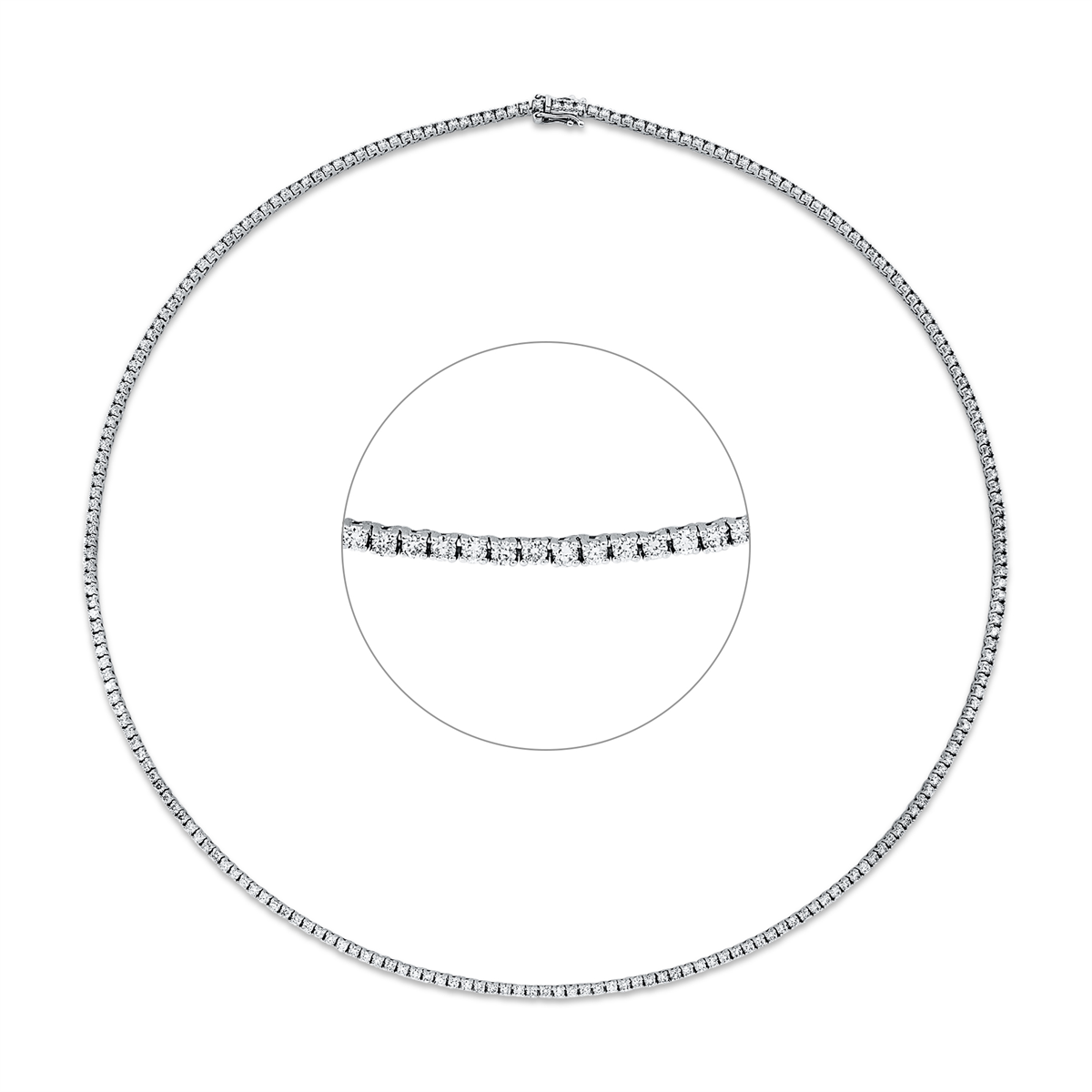 diamond full cut  modern woman necklace in white gold