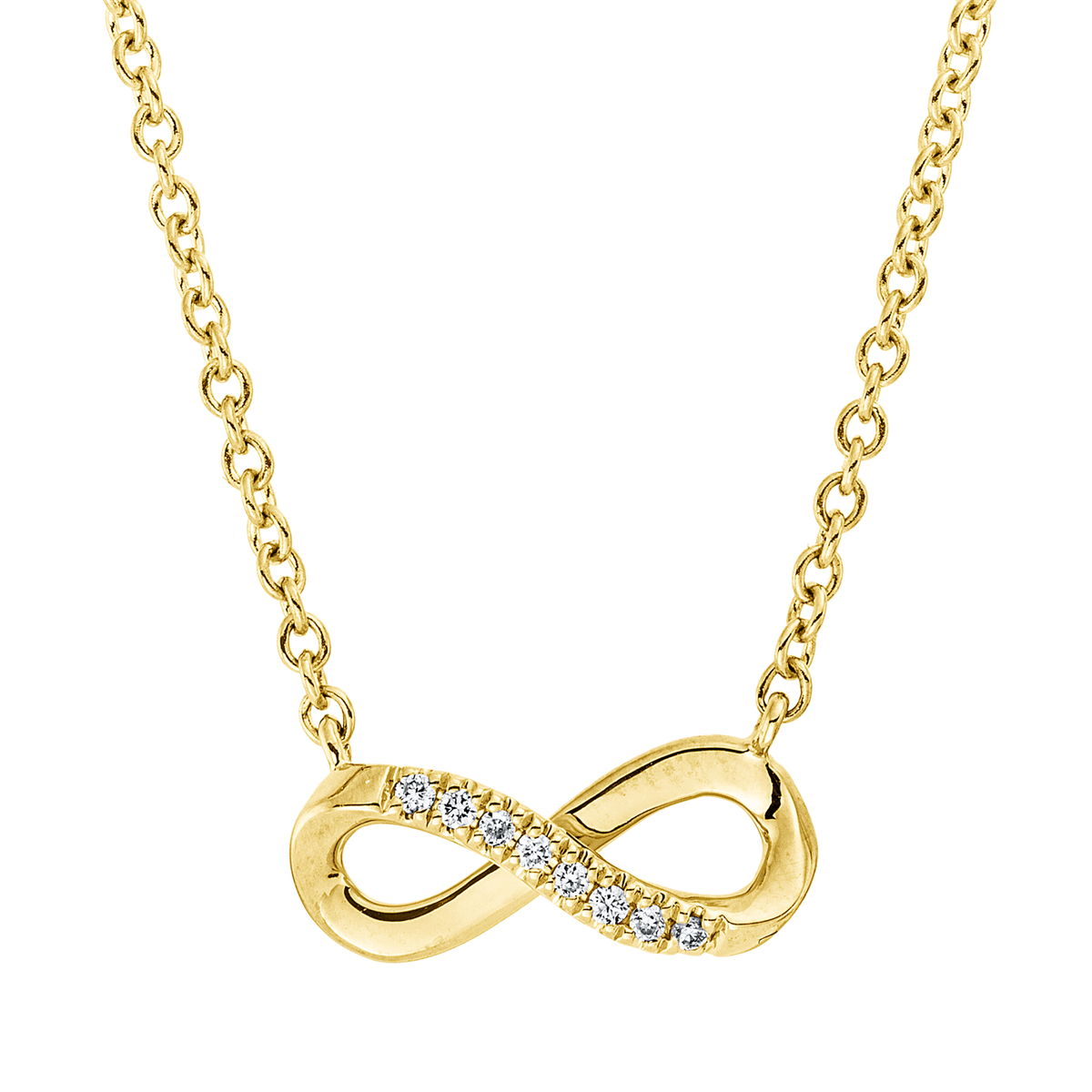 diamond full cut  modern woman necklace in yellow gold