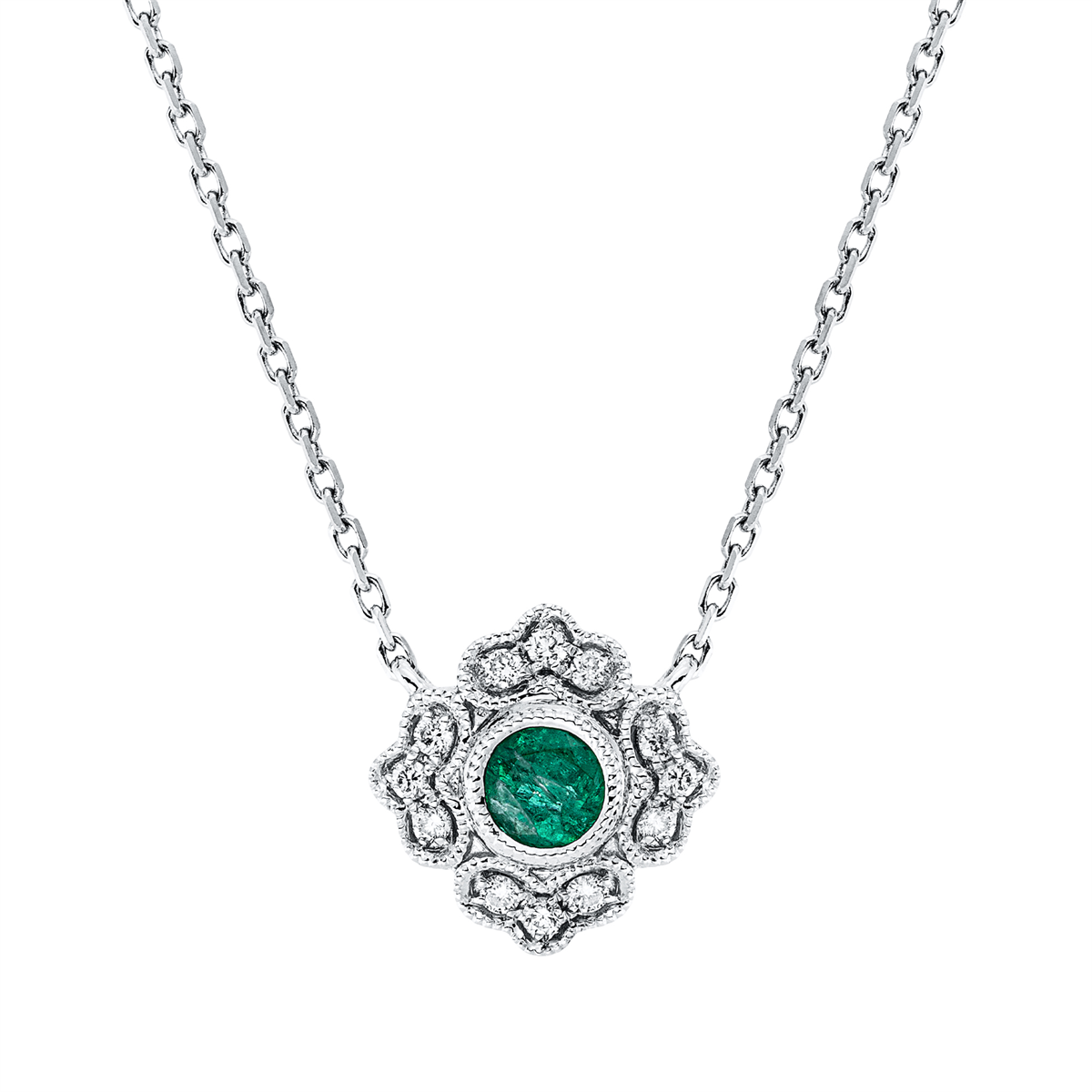 Klassieke halsketting met gekleurde stenen - 4O180