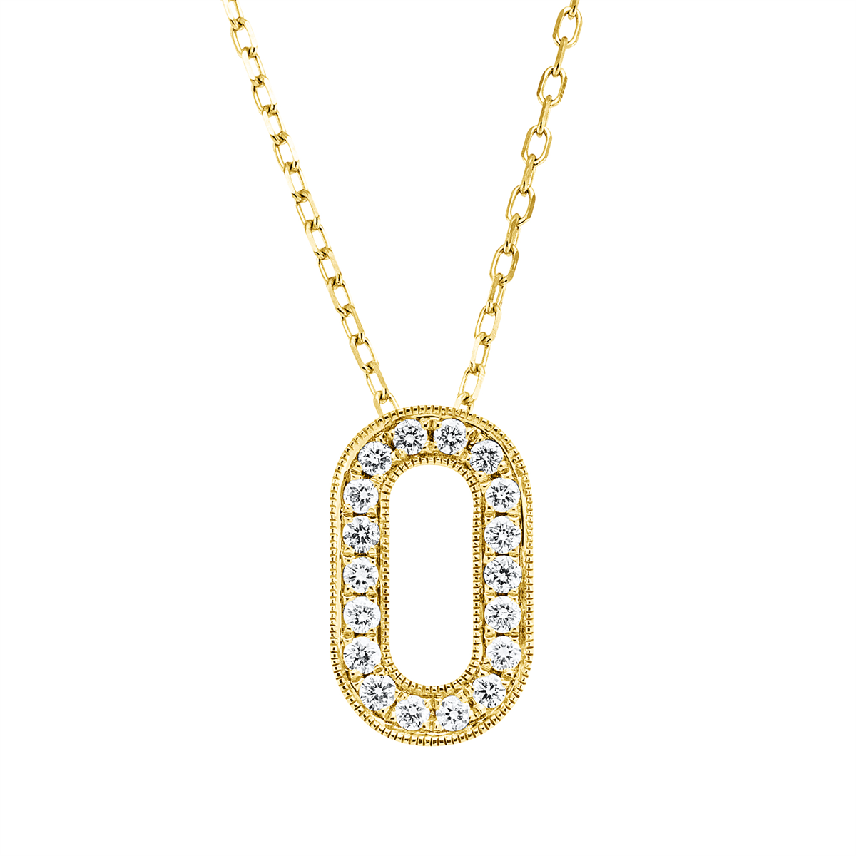 diamond full cut  modern woman necklace in yellow gold