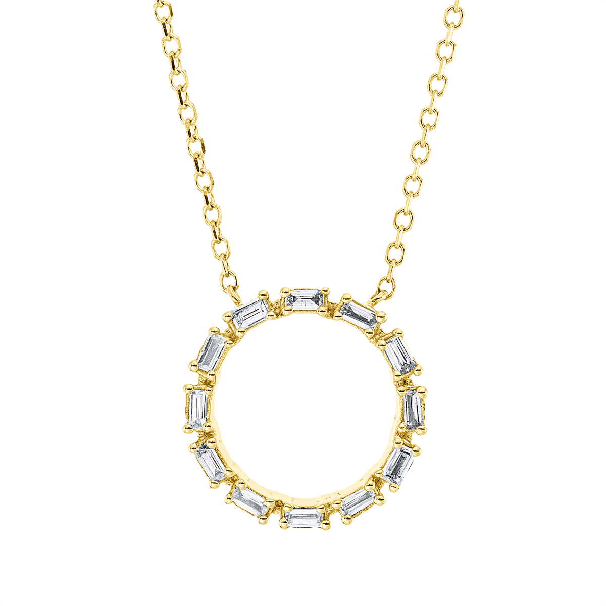 baguette  baguette necklace in yellow gold