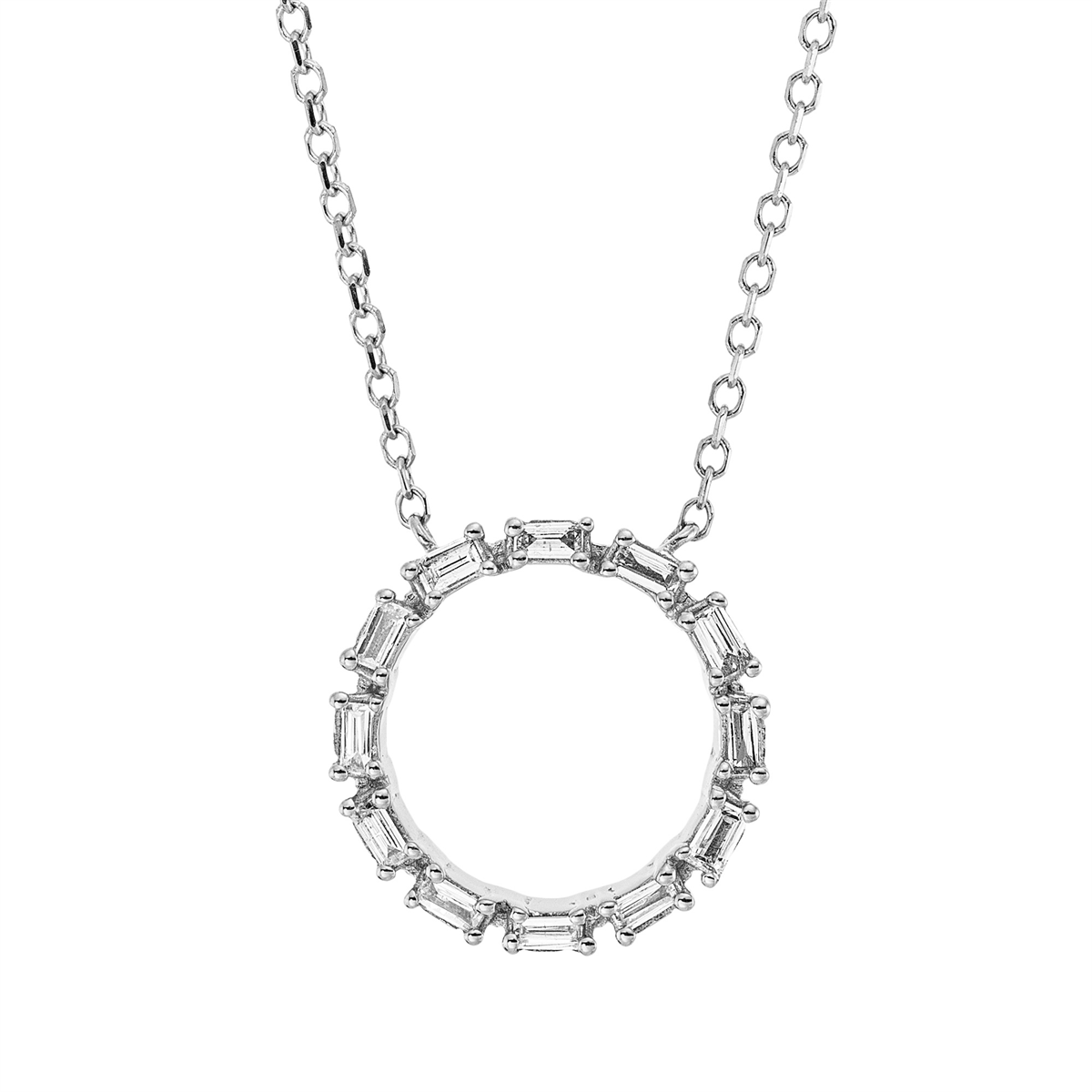 baguette  baguette necklace in white gold