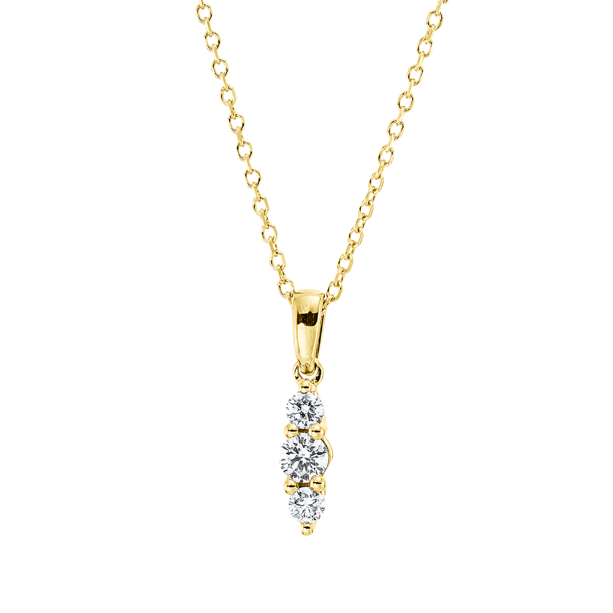 diamond full cut  modern woman necklace in yellow gold