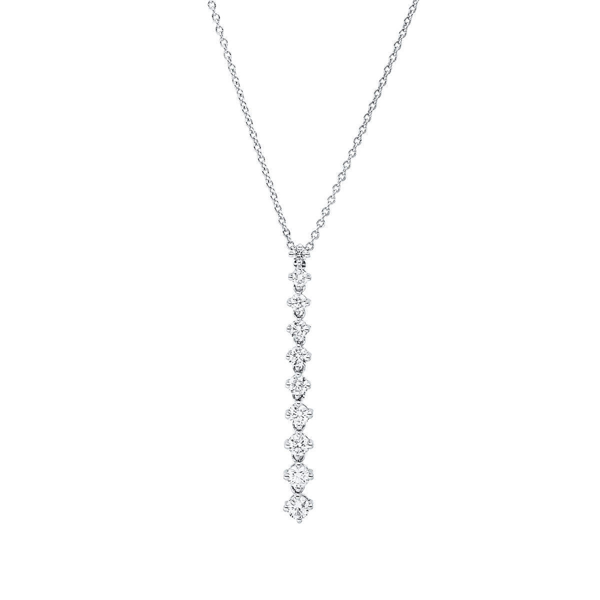 diamond full cut  modern woman necklace in white gold