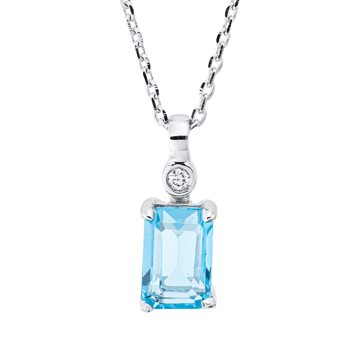 diamond full cut topaz colored stone fashion necklace in white gold