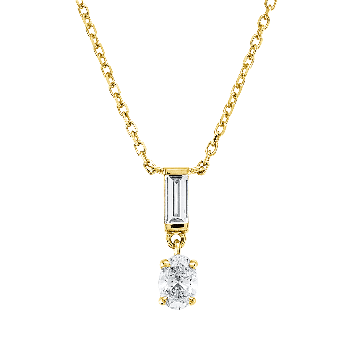 baguette  baguette necklace in yellow gold