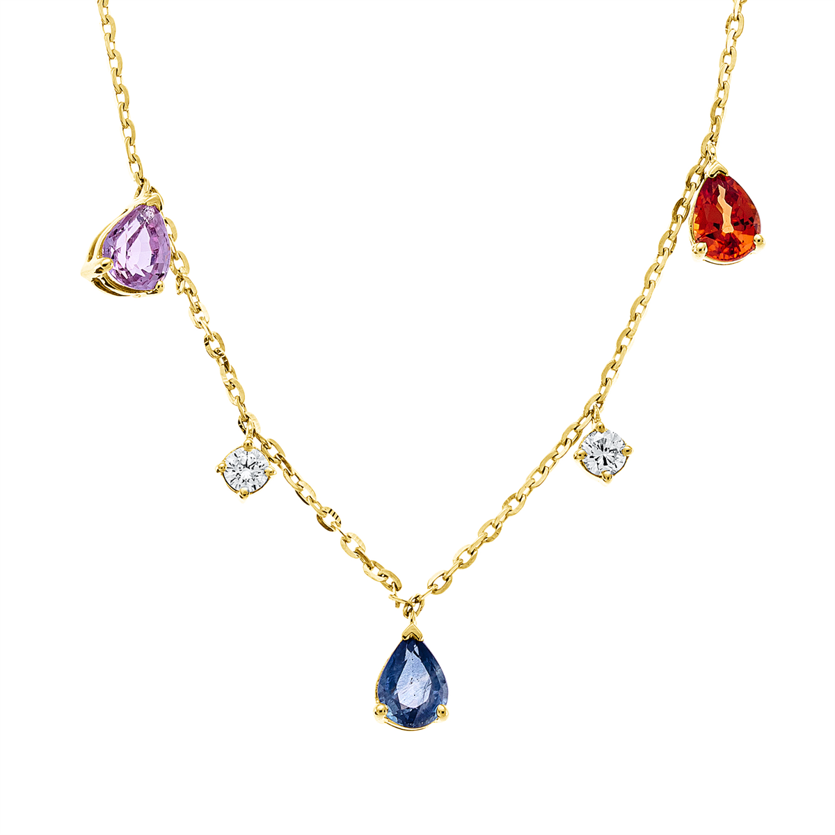 colored stone classic necklace - 4O395