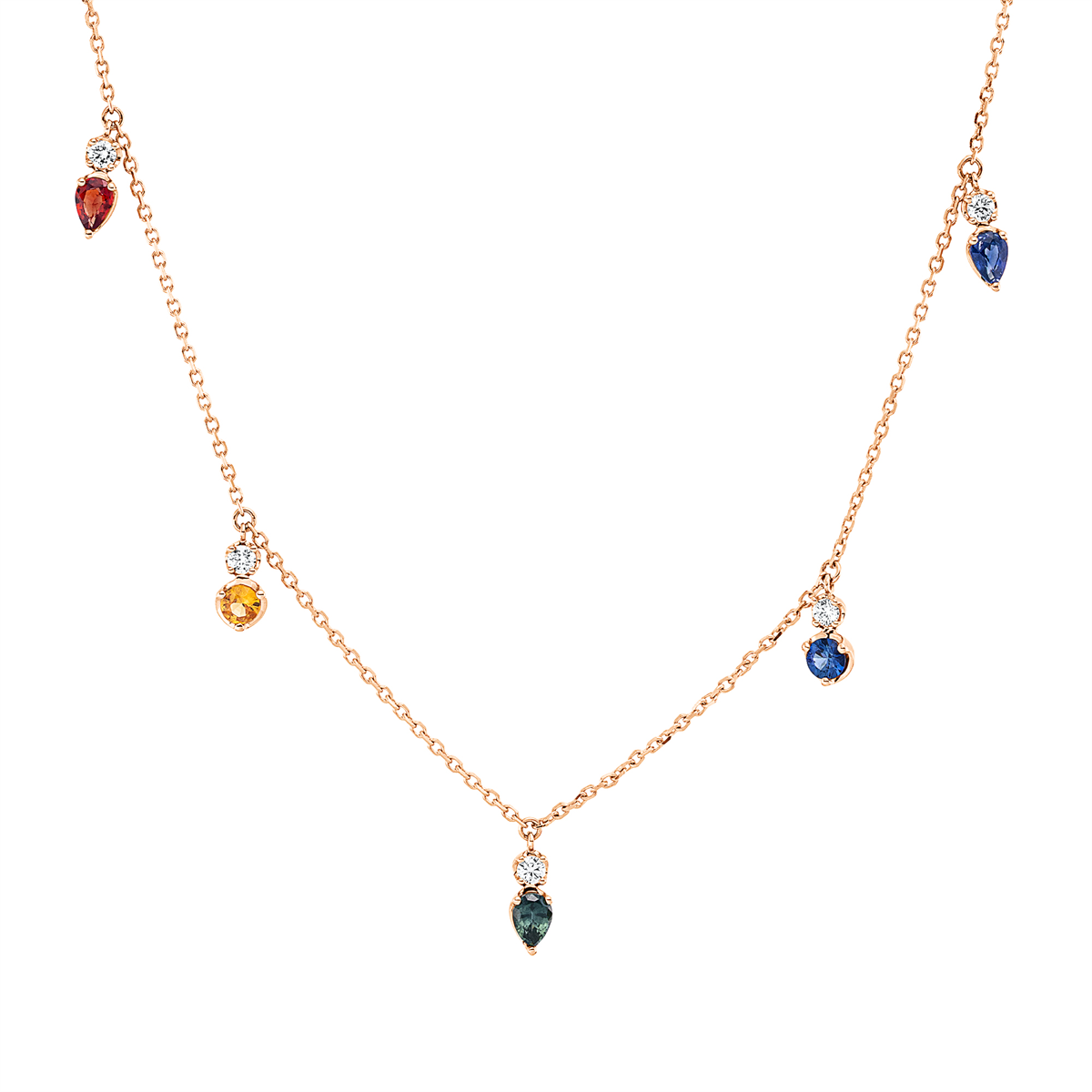 colored stone classic necklace - 4O480