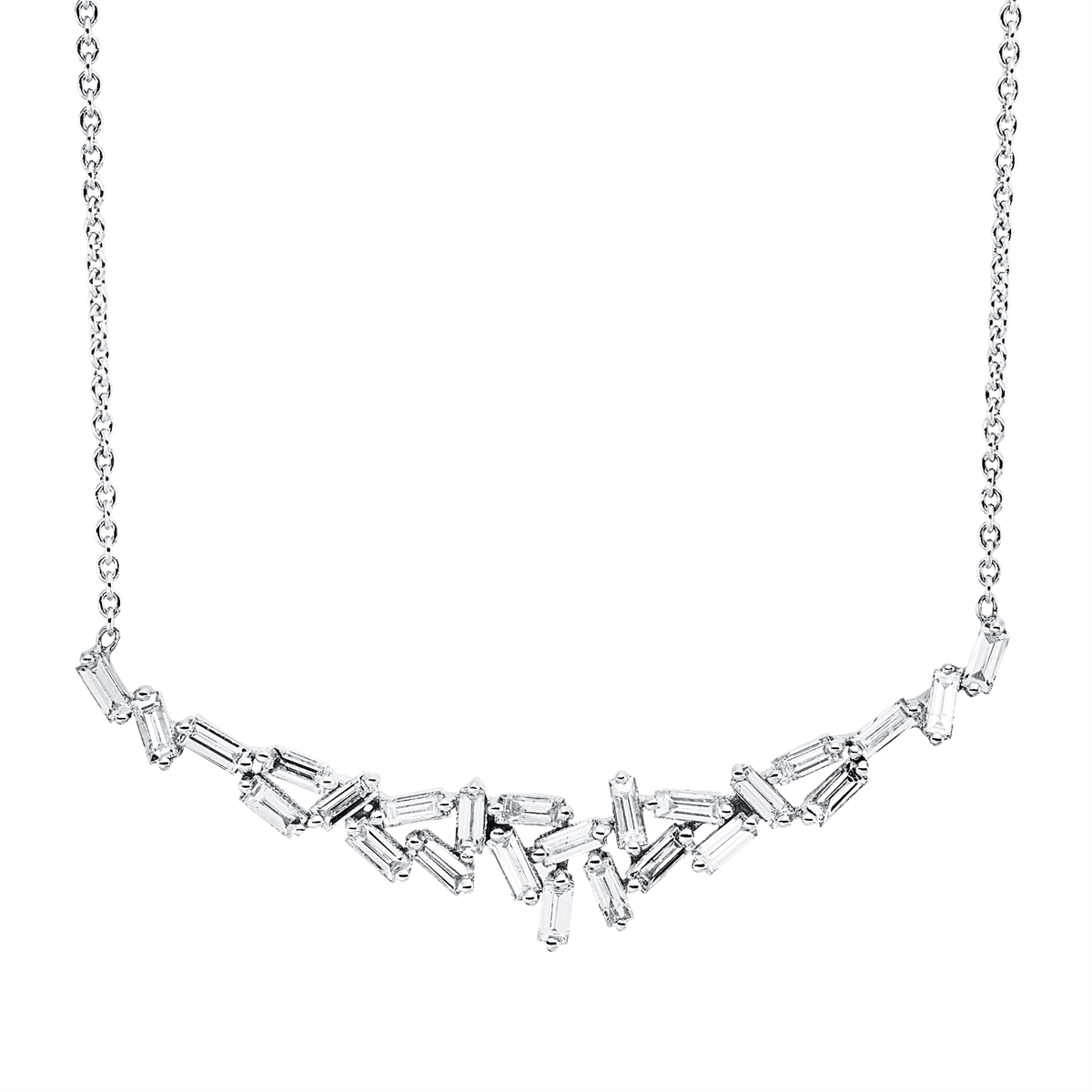 taper  modern woman necklace in white gold