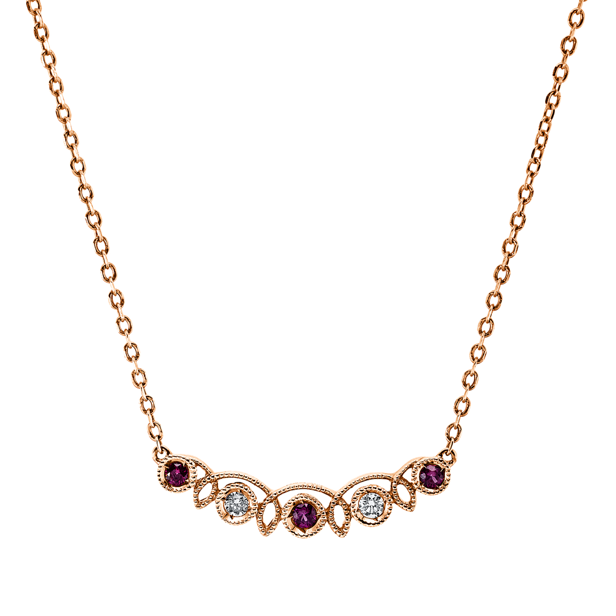 Klassieke halsketting met gekleurde stenen - 4O662