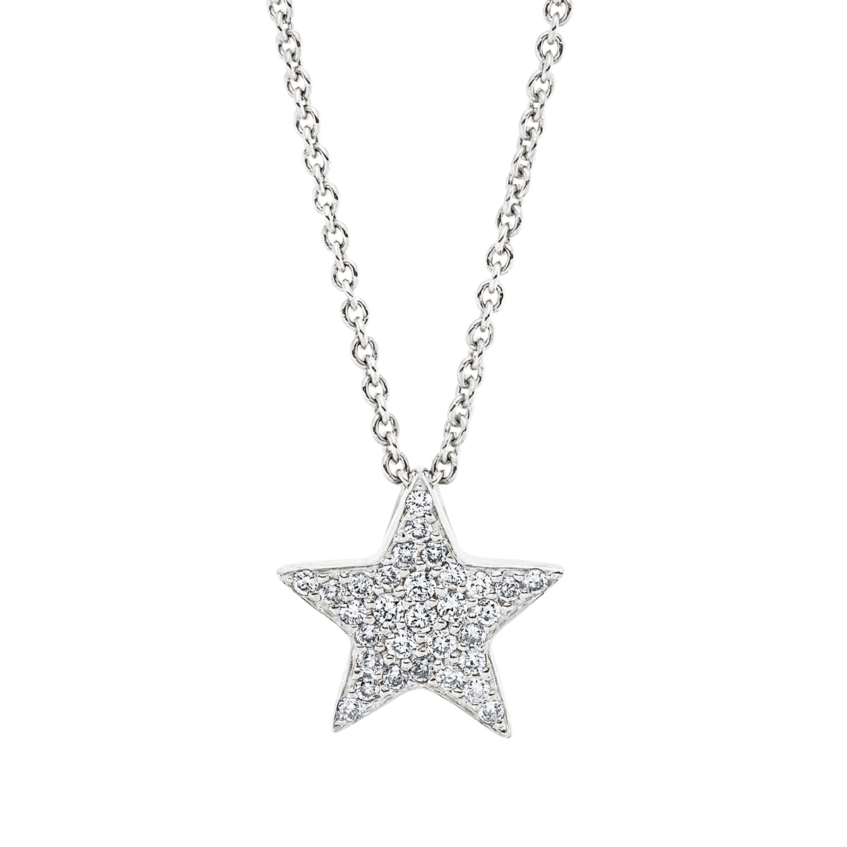 diamond full cut  modern woman necklace in white gold