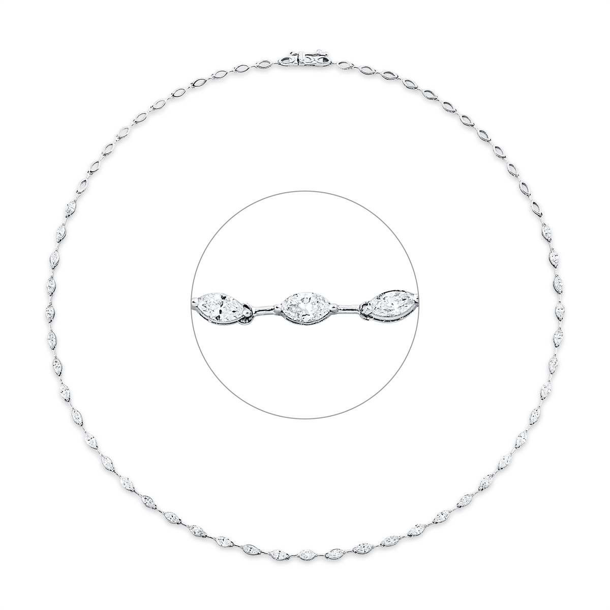marquise  exclusive necklace in white gold