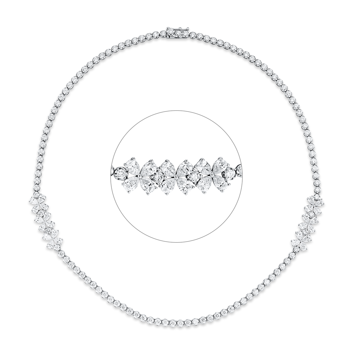 diamond full cut  exclusive necklace in white gold