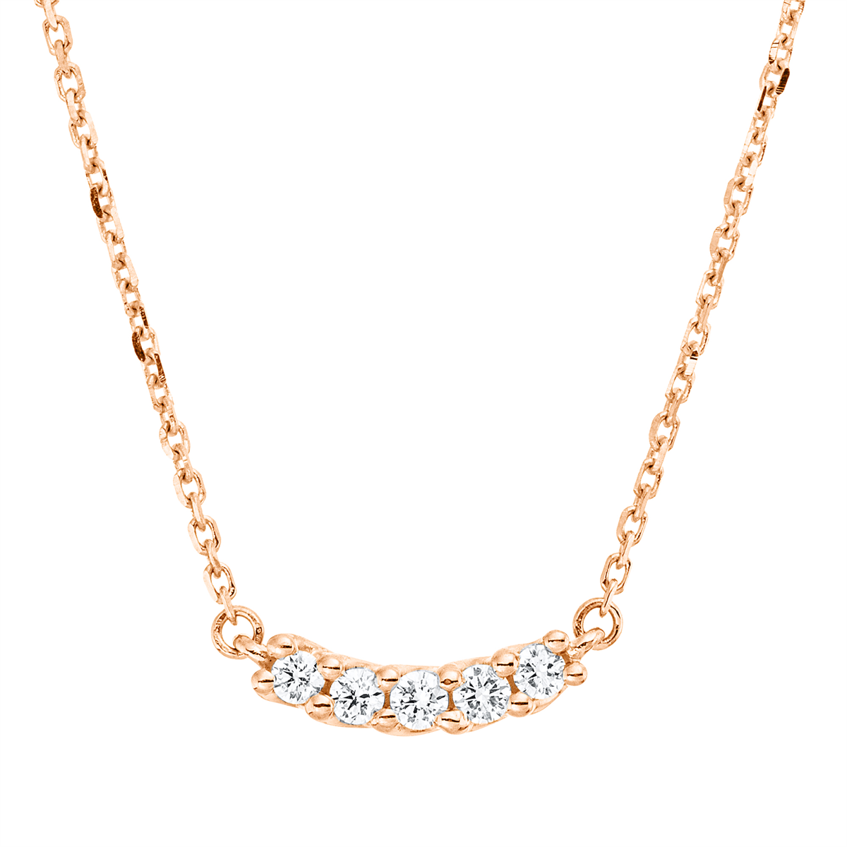 diamond full cut  modern woman necklace in red gold