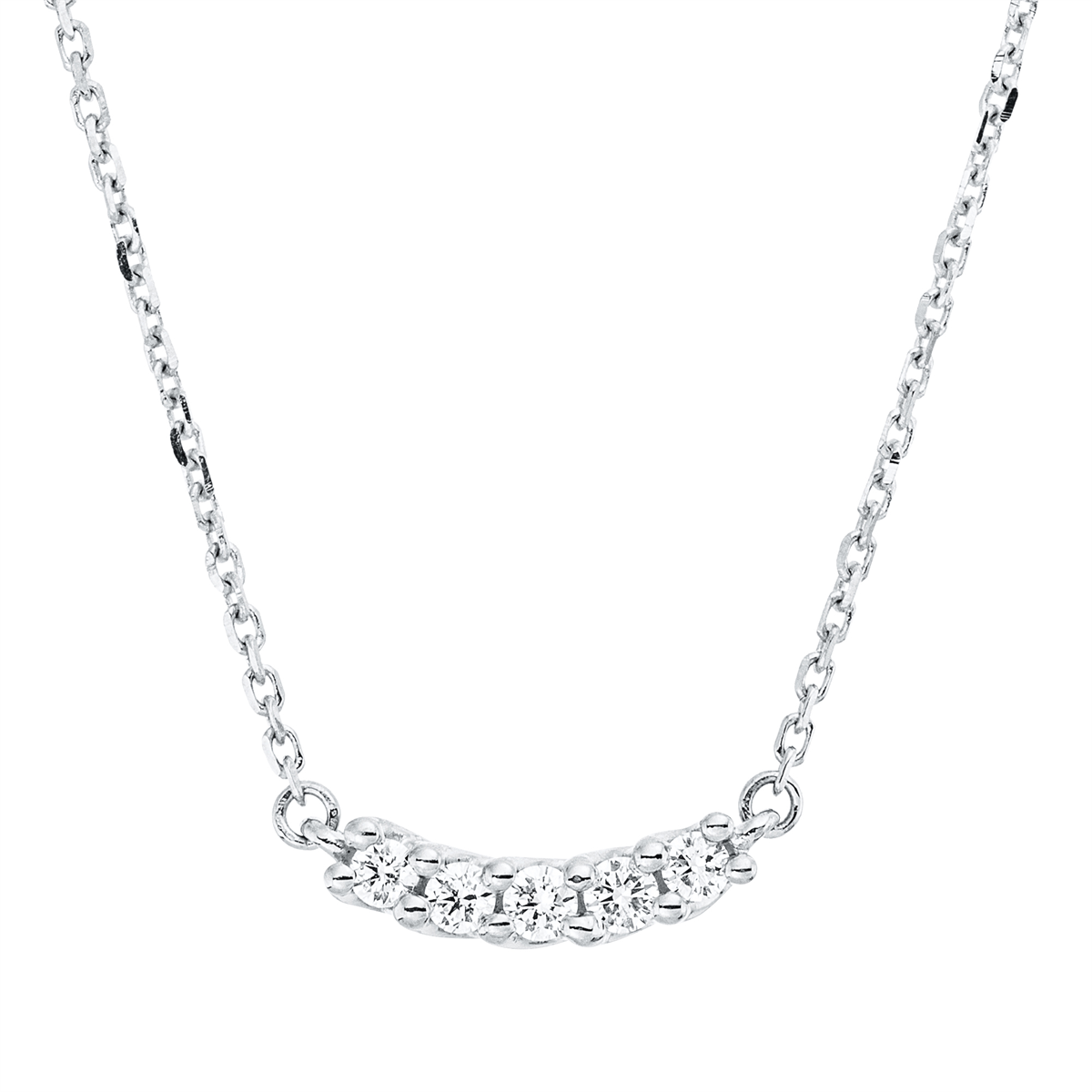 diamond full cut  modern woman necklace in white gold