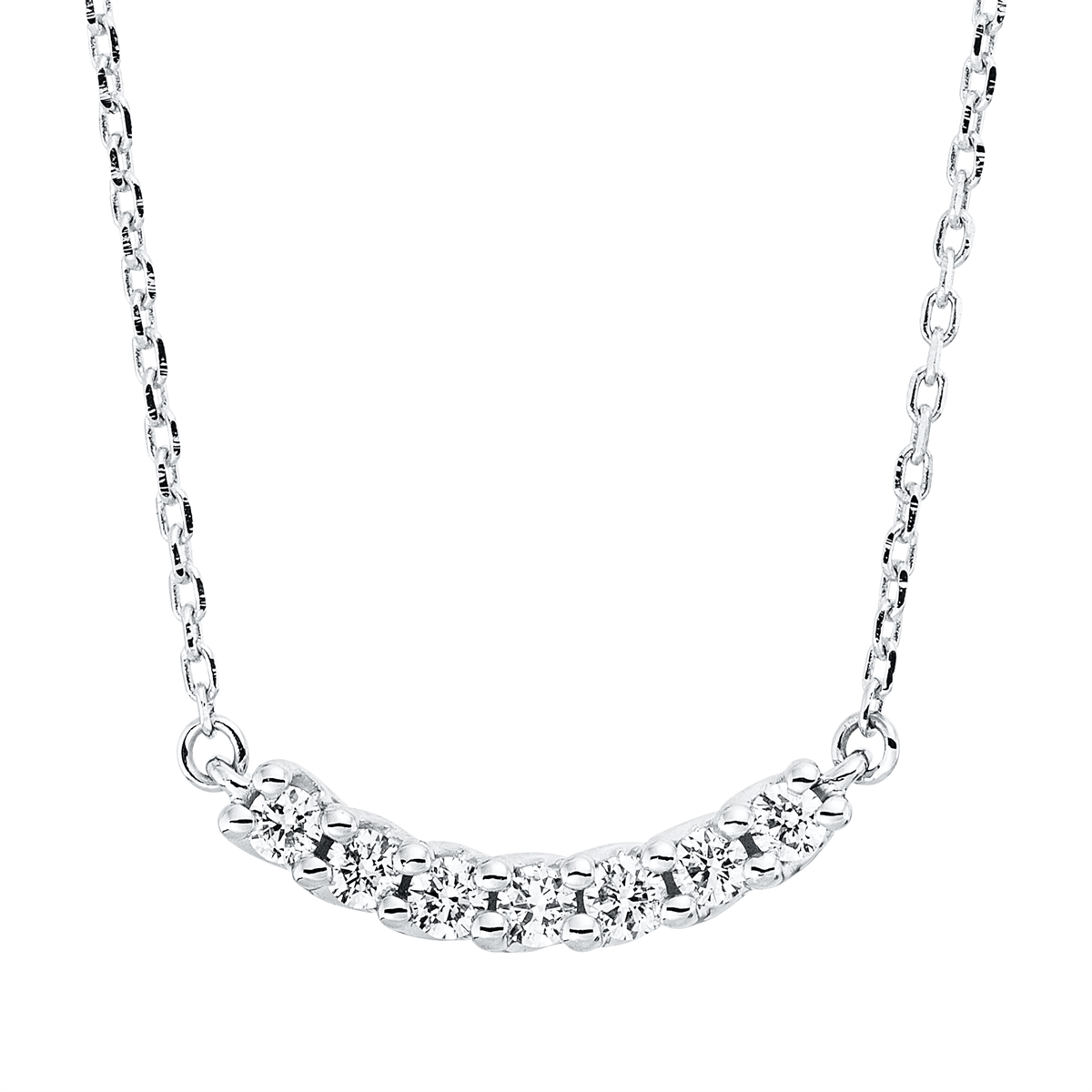 diamond full cut  modern woman necklace in white gold