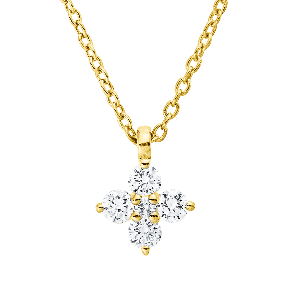 diamond full cut  modern woman necklace in yellow gold