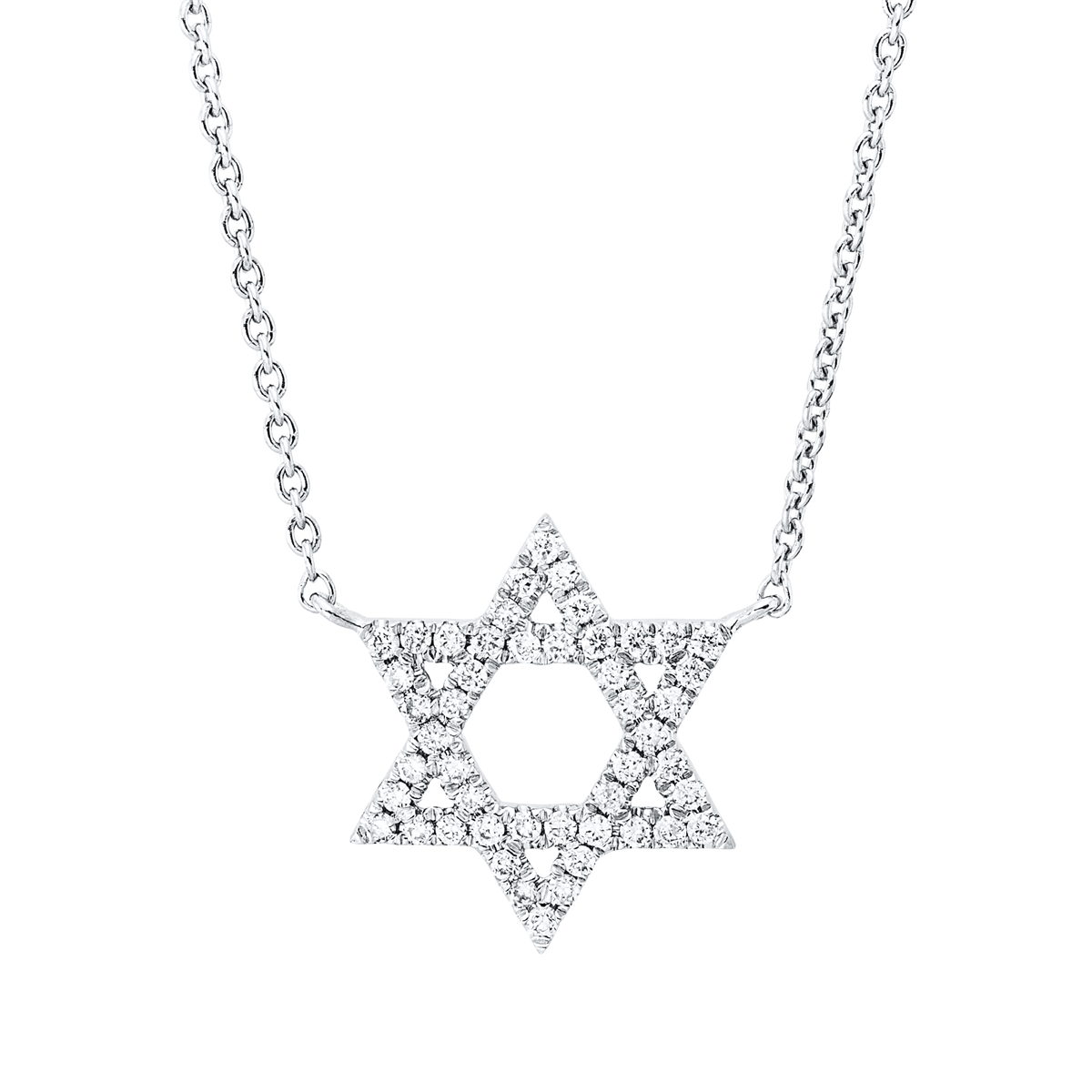 diamond full cut  symbol necklace in white gold