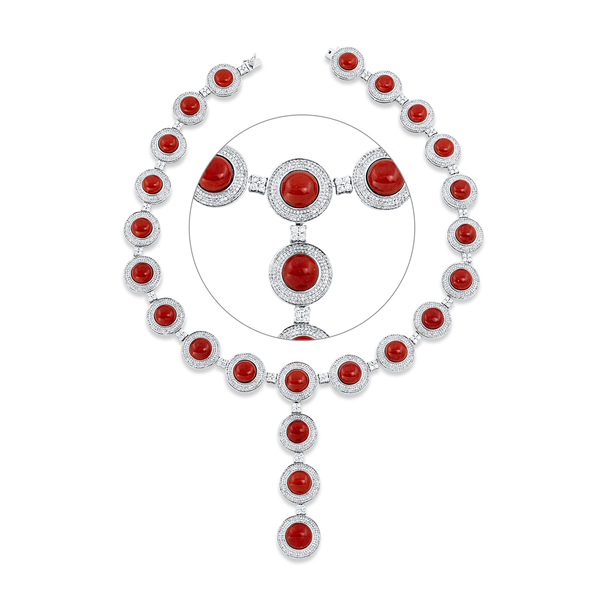 colored stone classic necklace - 4P293