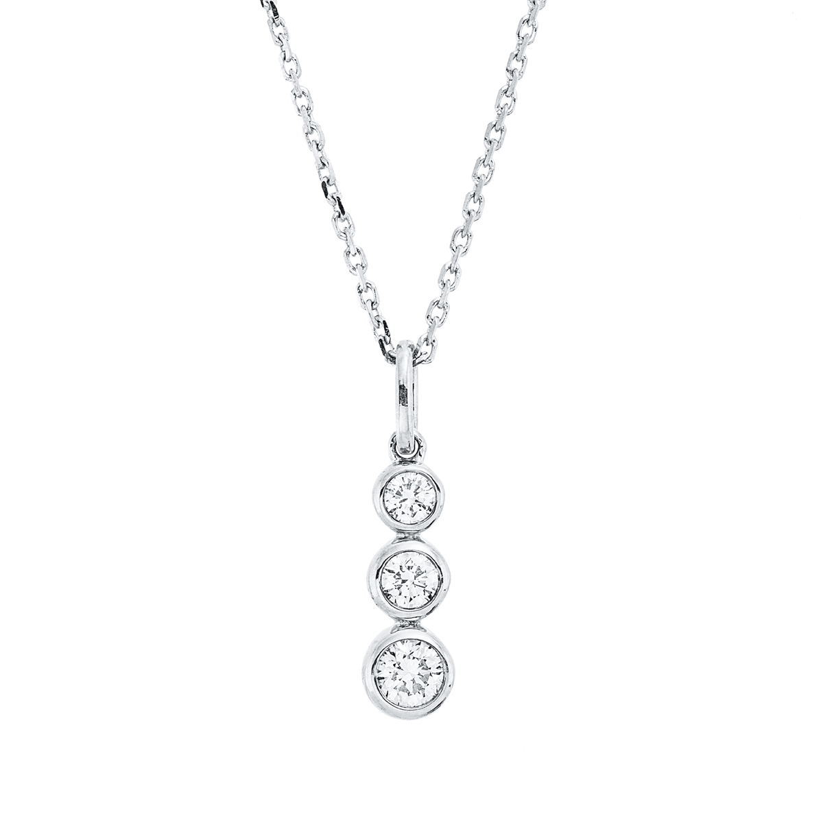 diamond full cut  modern woman necklace in white gold