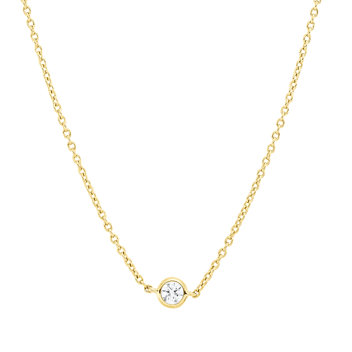 diamond full cut  modern woman necklace in yellow gold