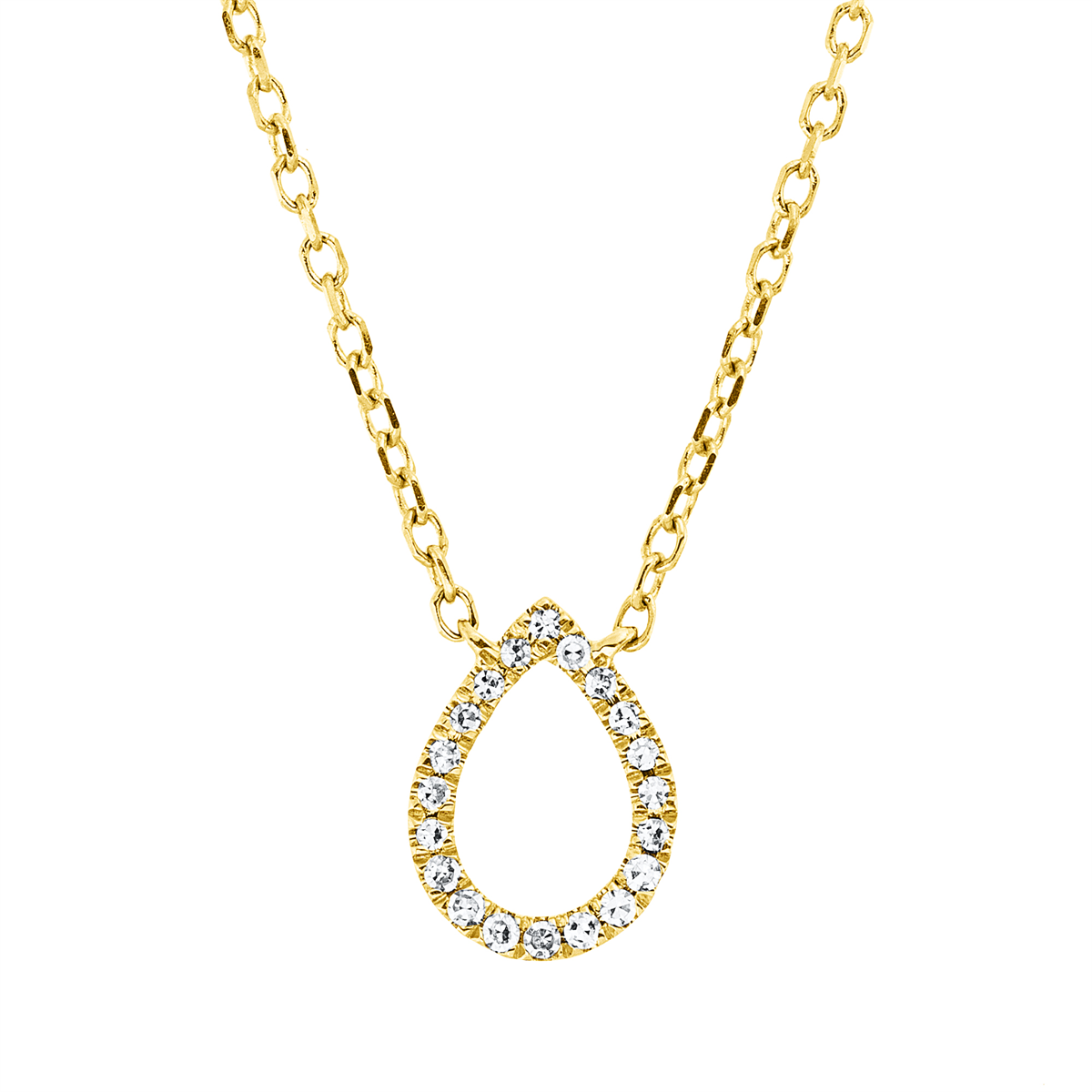 diamond single cut  modern woman necklace in yellow gold