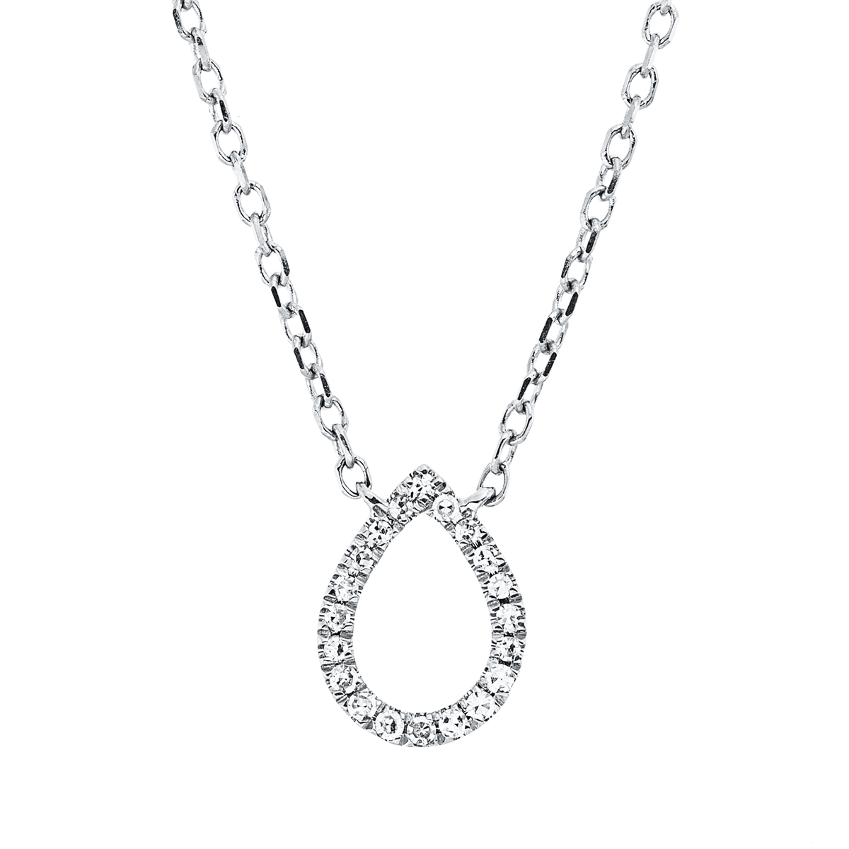 diamond single cut  modern woman necklace in white gold