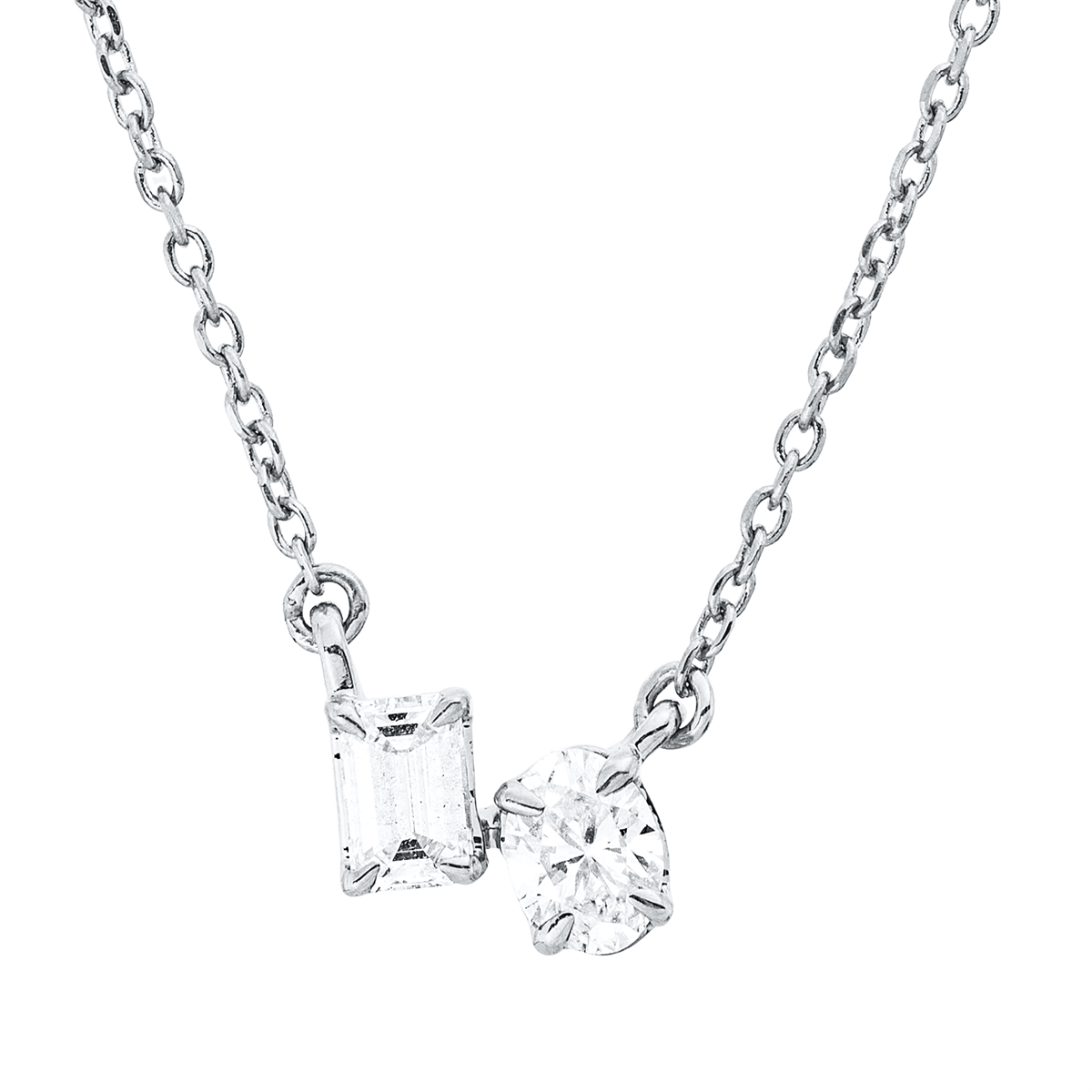 solitaire with accent stones necklace - 4P626
