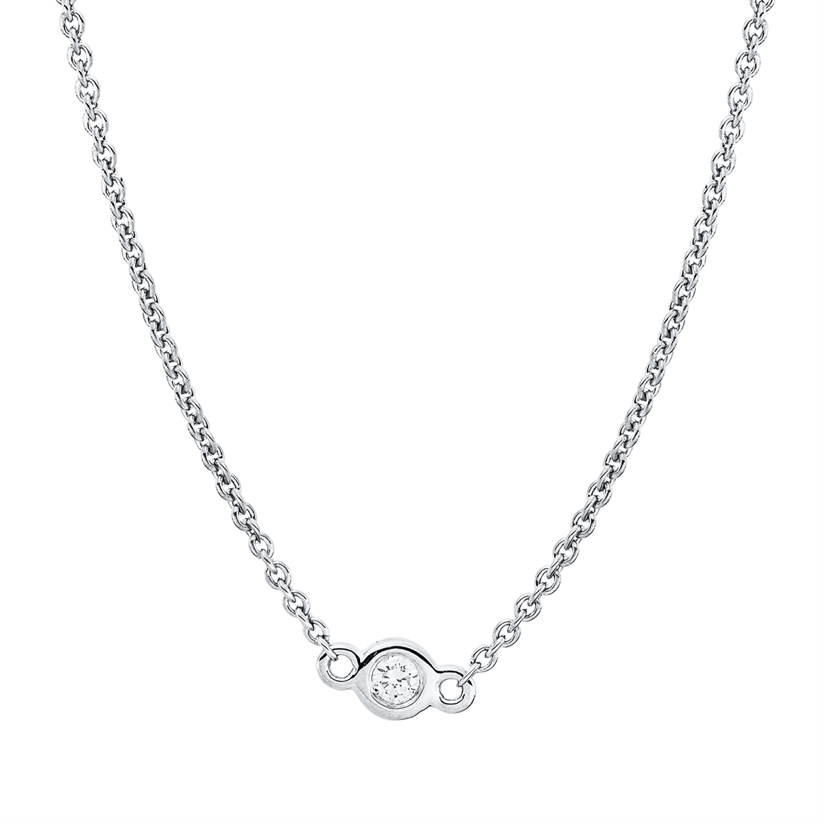 diamond full cut  modern woman necklace in white gold
