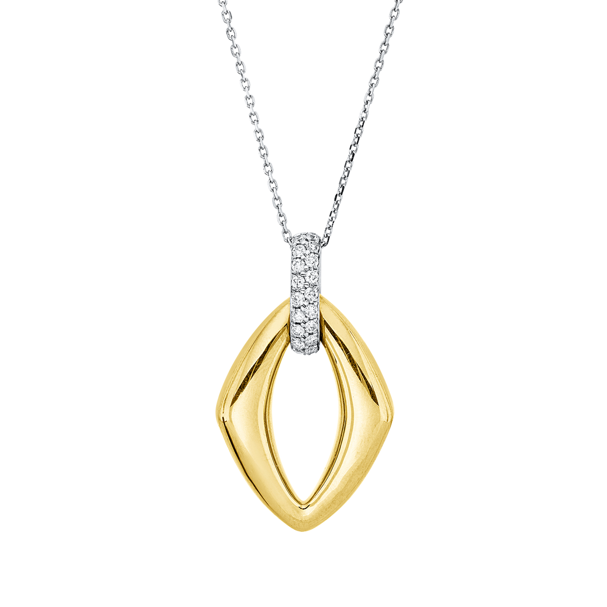 diamond full cut  modern woman necklace in yellow gold / white gold