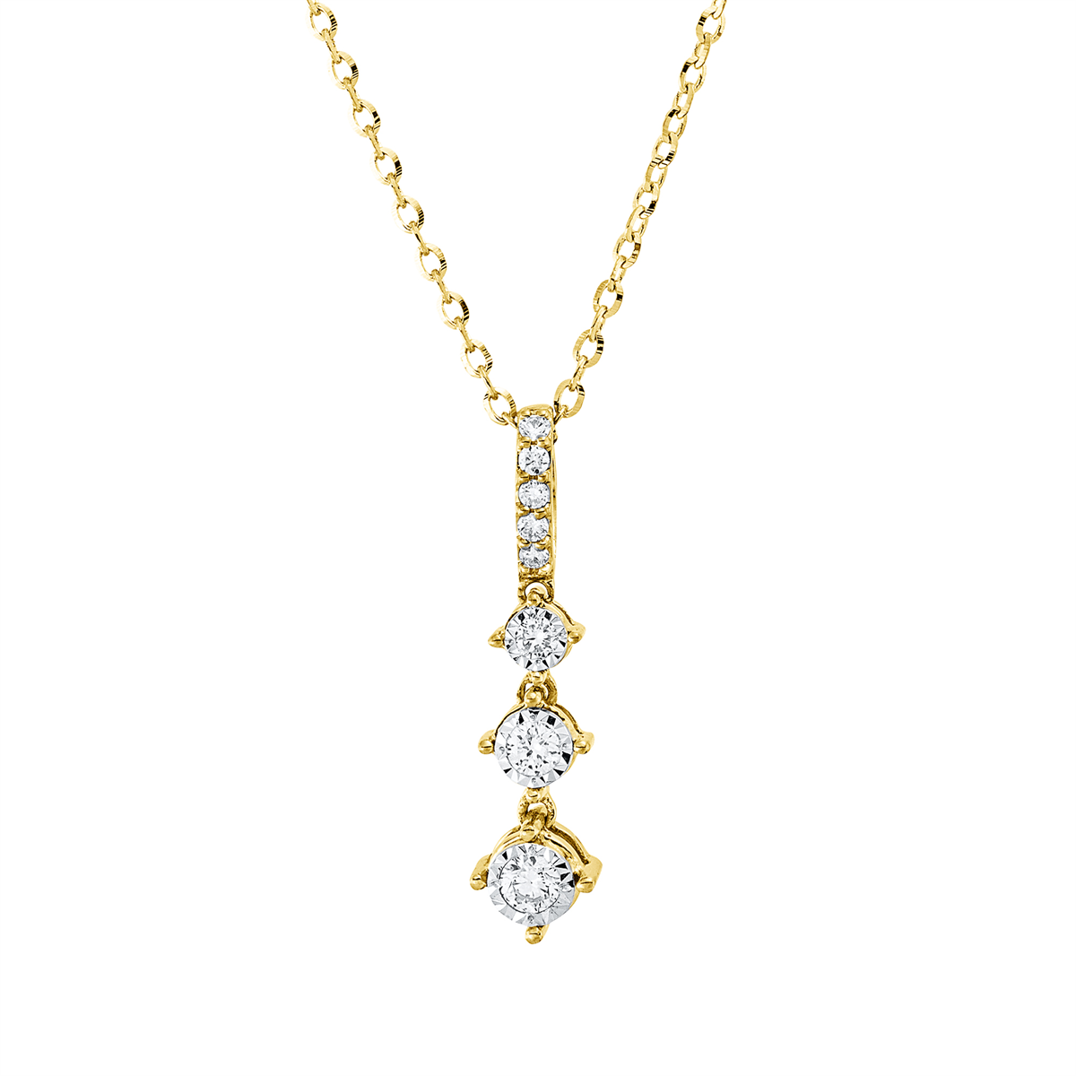 diamond full cut  modern woman necklace in yellow gold / white gold