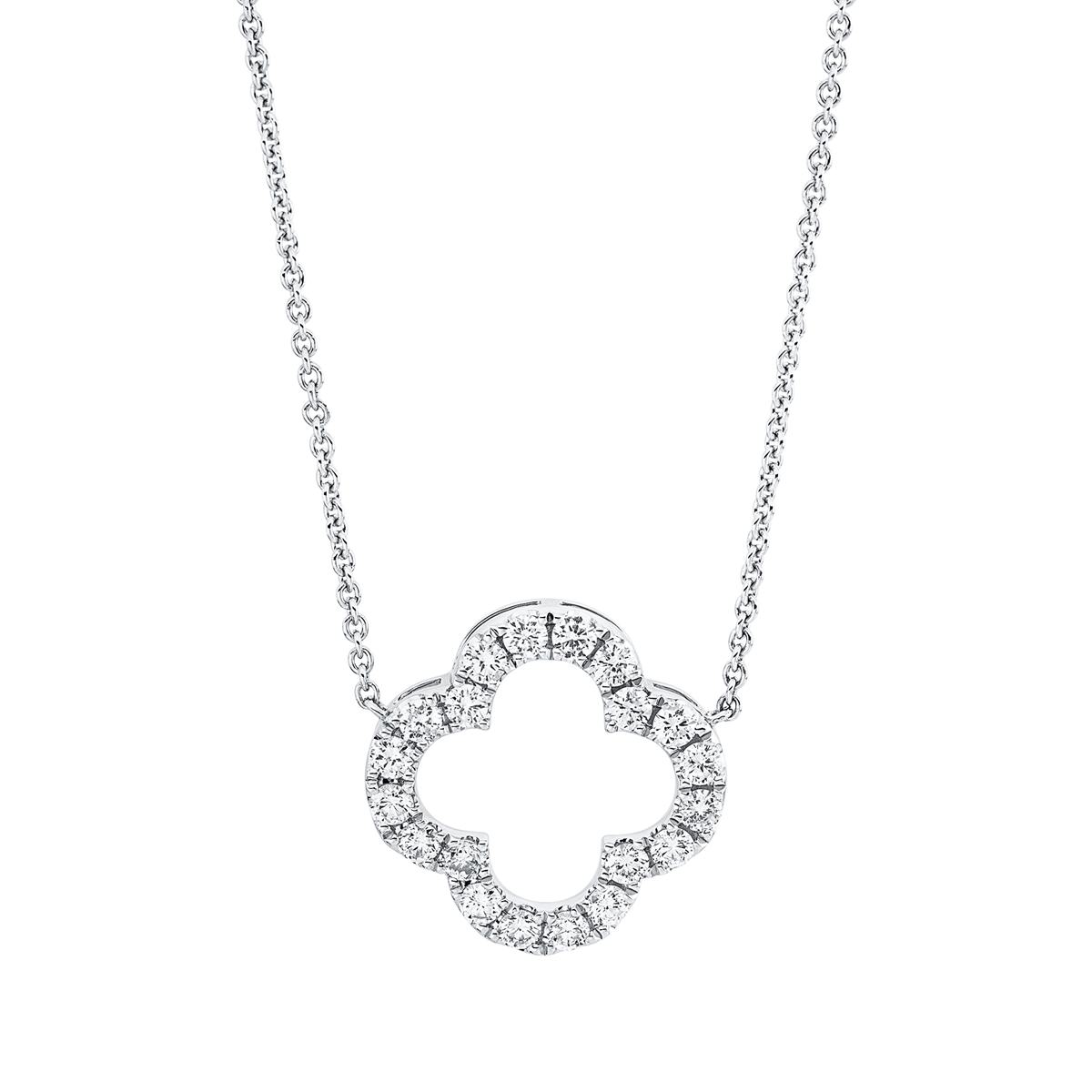 diamond full cut  modern woman necklace in white gold