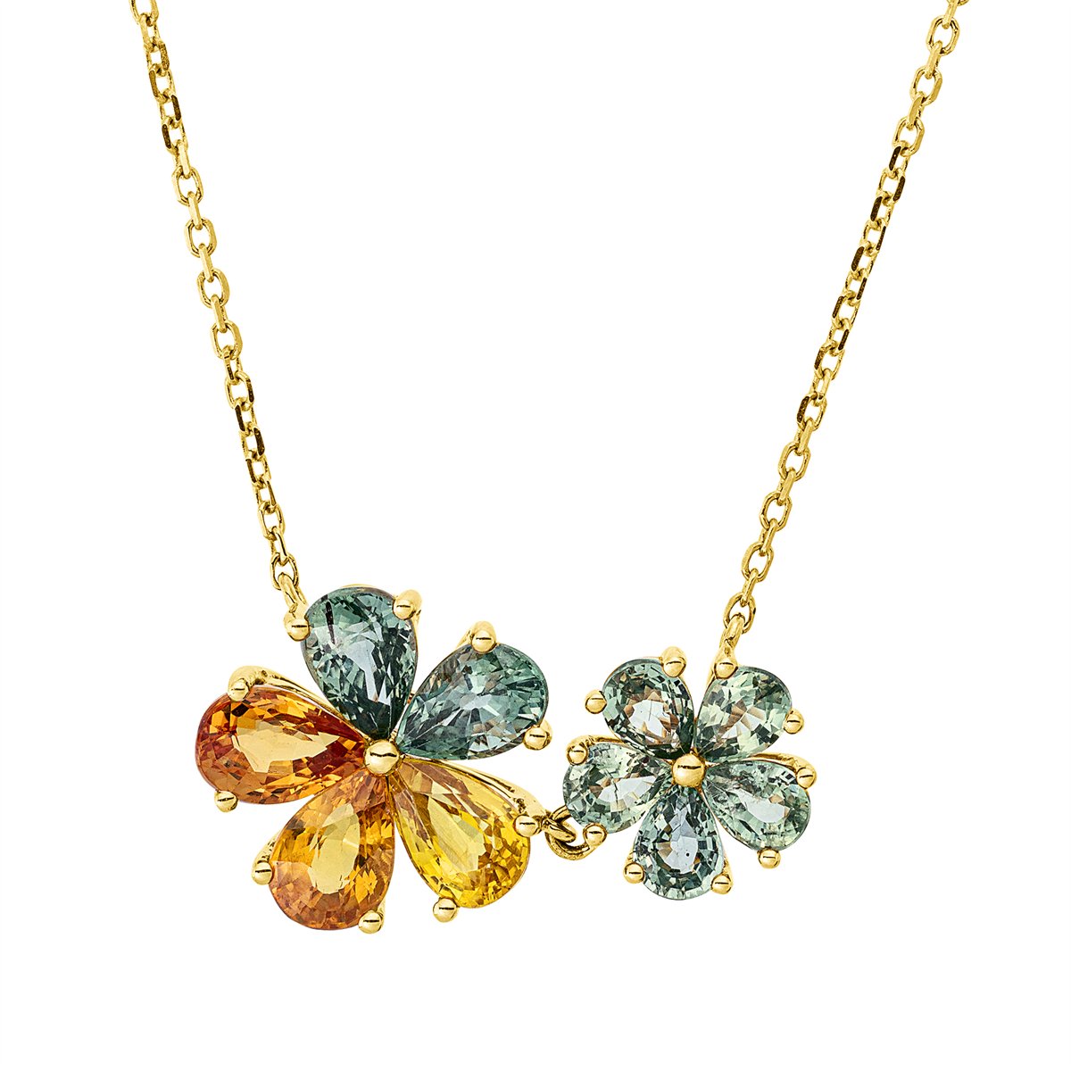 colored stone classic necklace - 4P733
