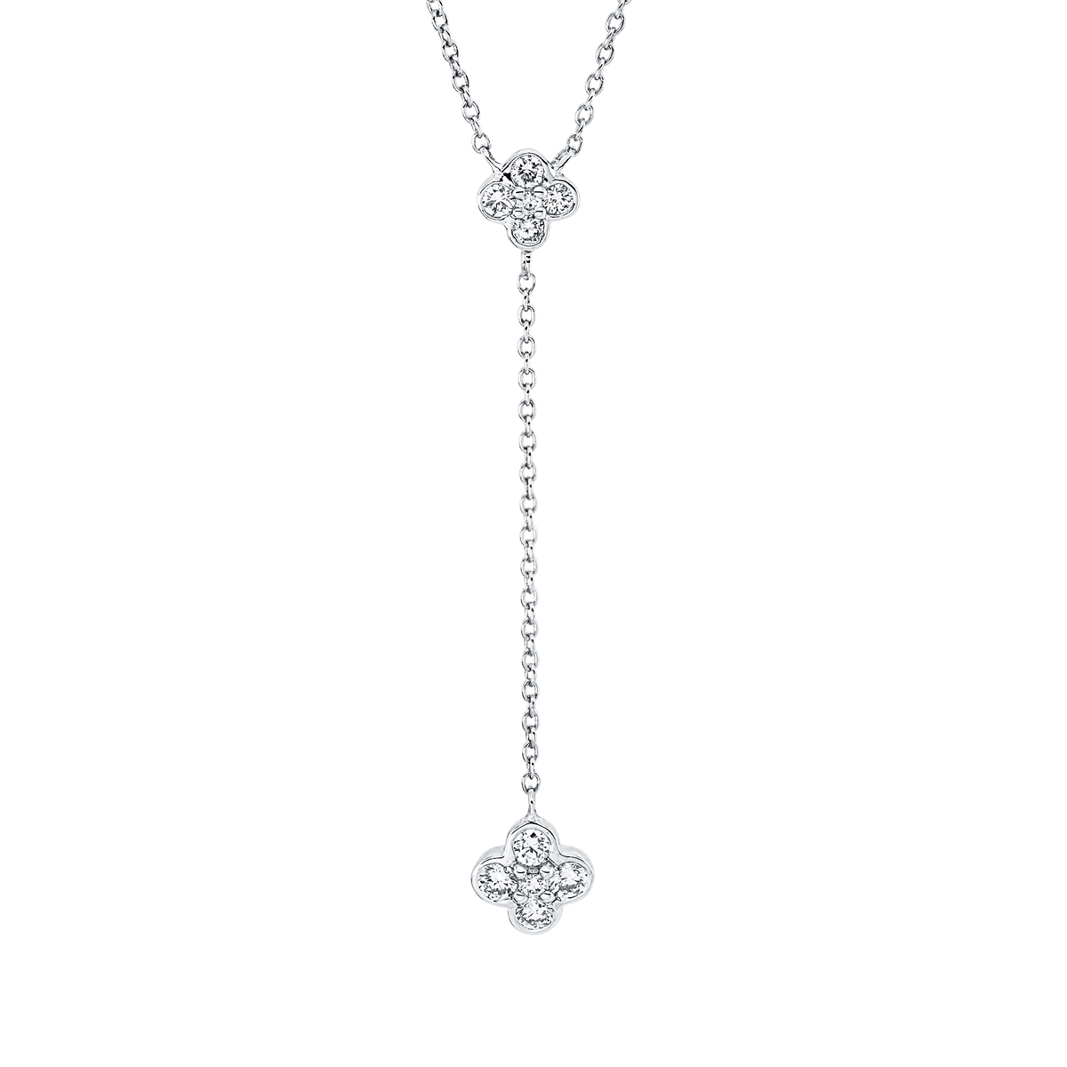 diamond full cut  modern woman necklace in white gold