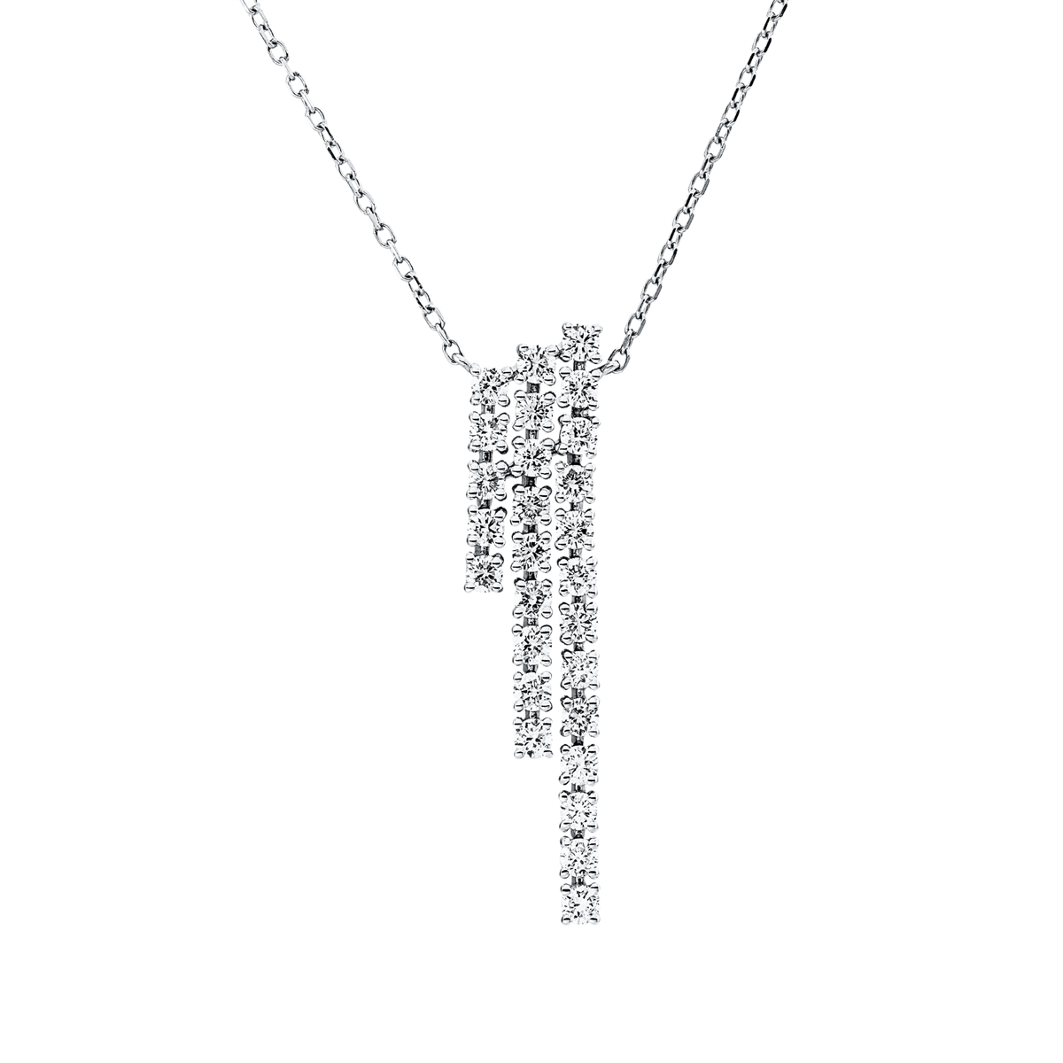diamond full cut  modern woman necklace in white gold