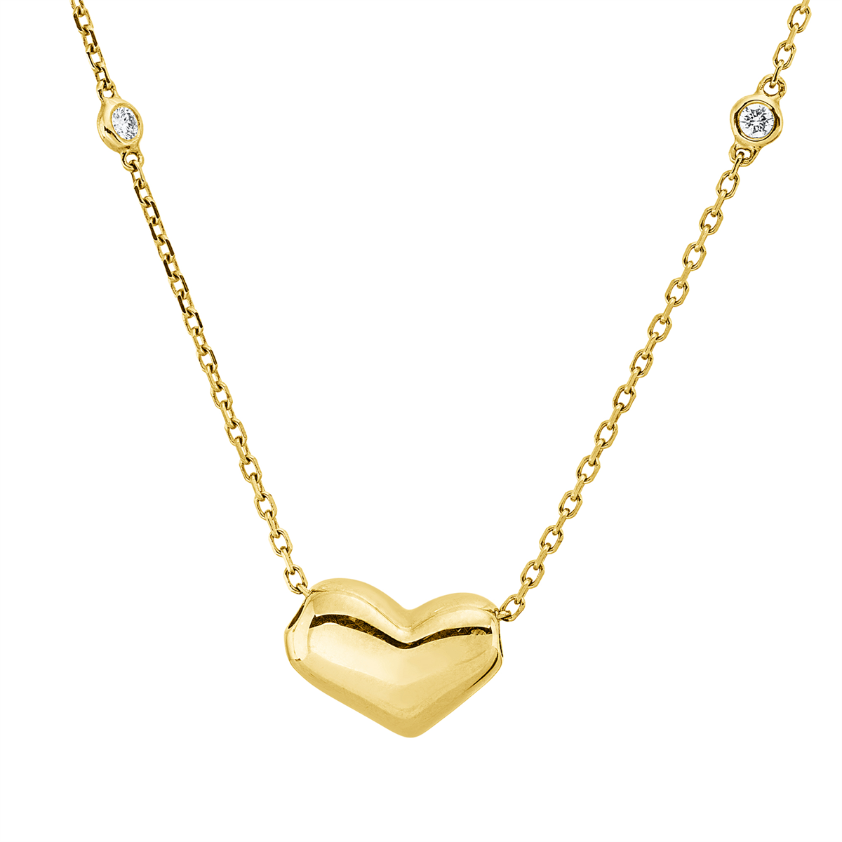 diamond full cut  modern woman necklace in yellow gold