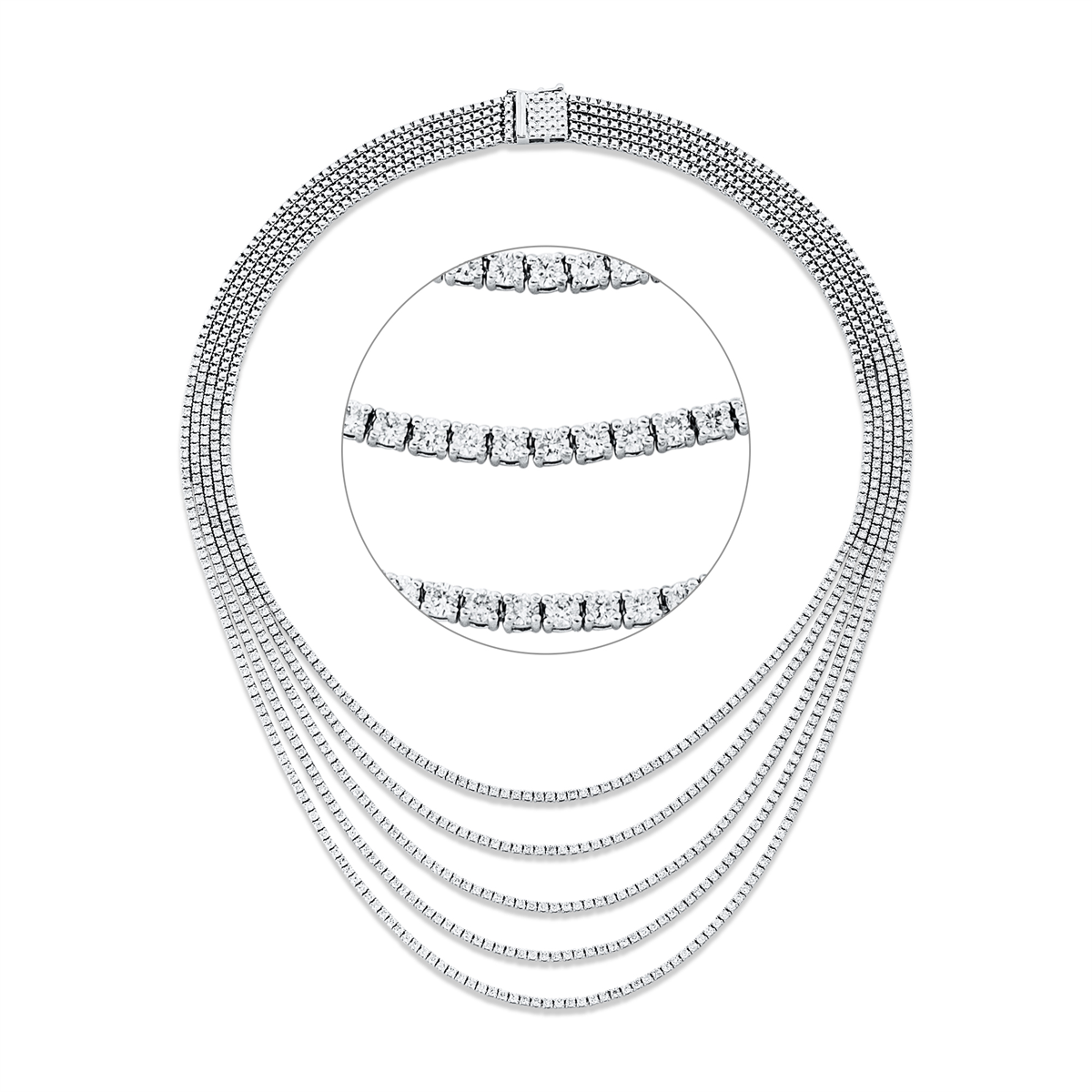 diamond full cut  exclusive necklace in white gold