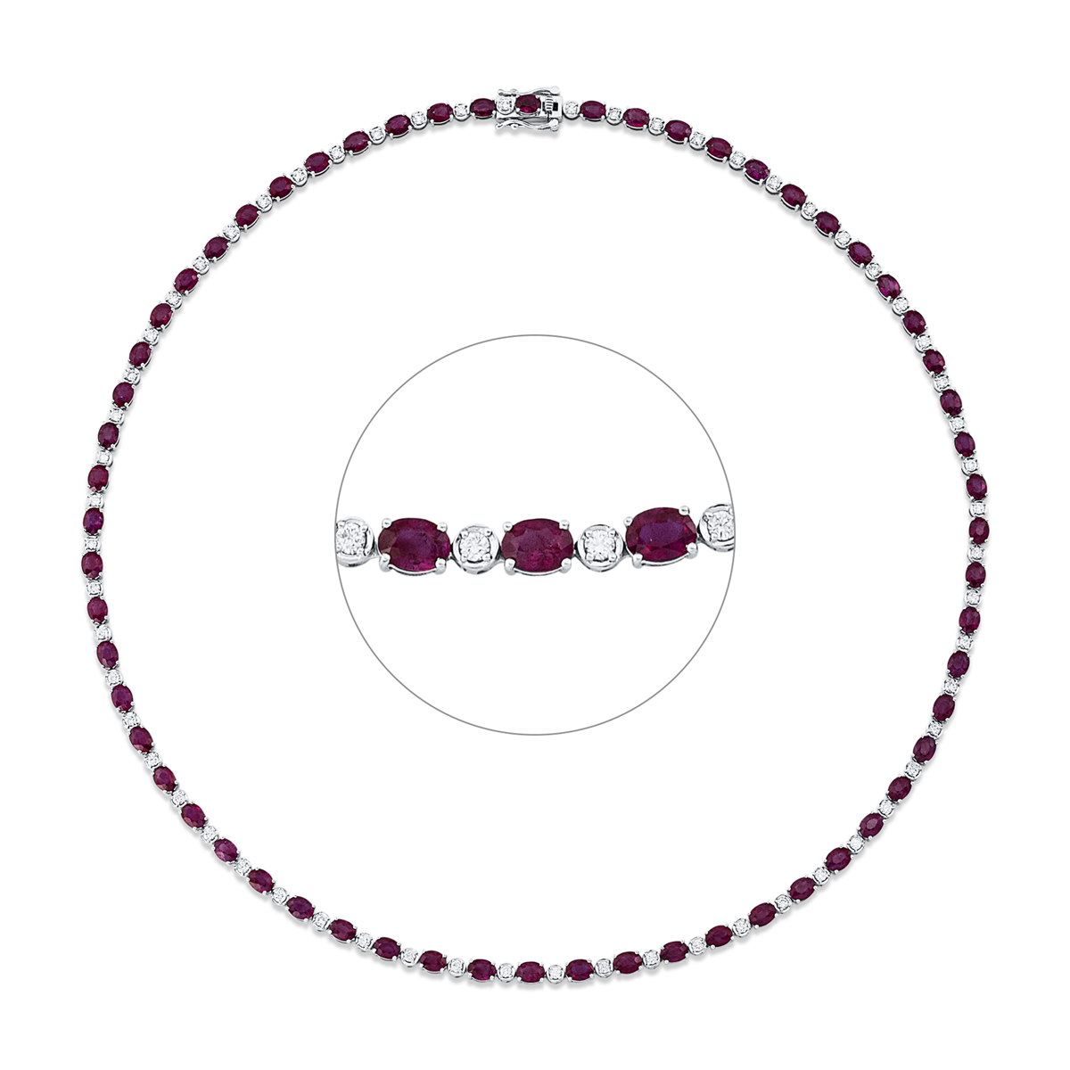 colored stone classic necklace - 4P935