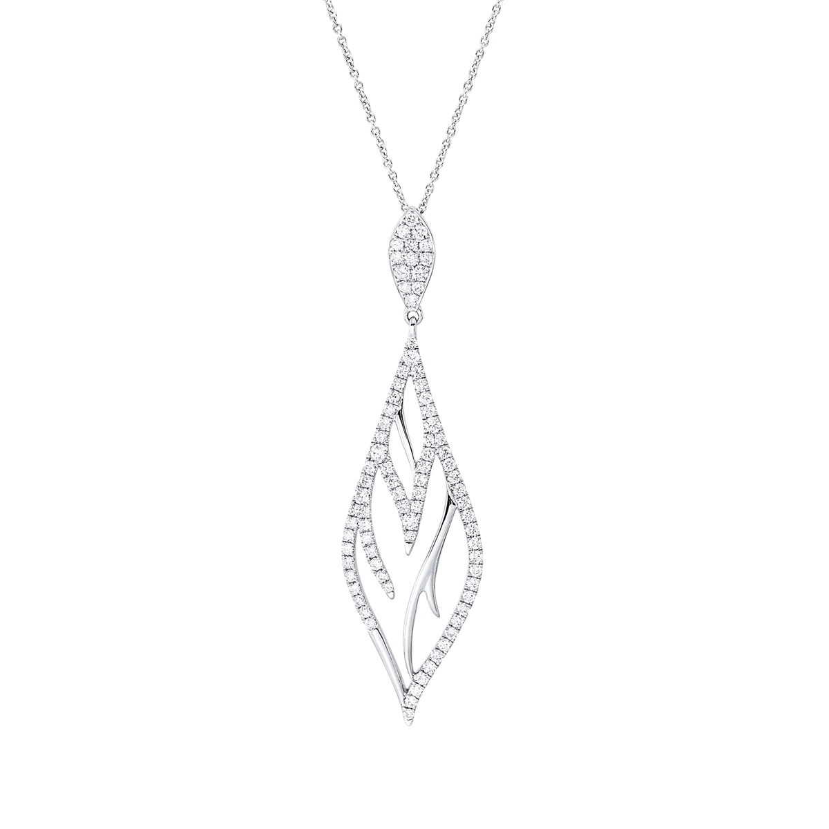 diamond full cut  exclusive necklace in white gold