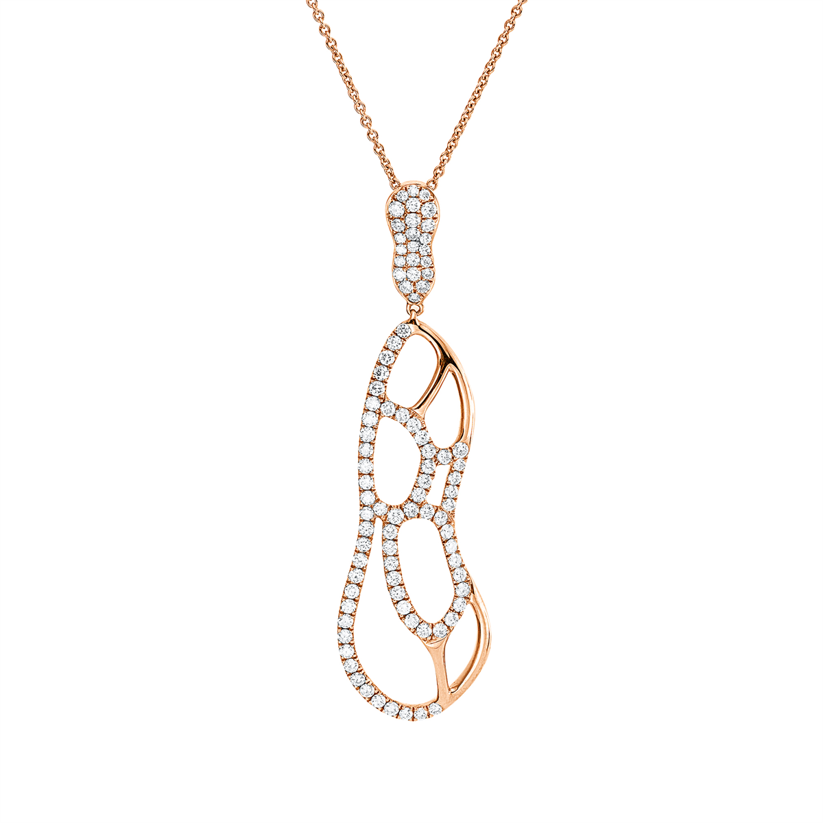 diamond full cut  exclusive necklace in red gold