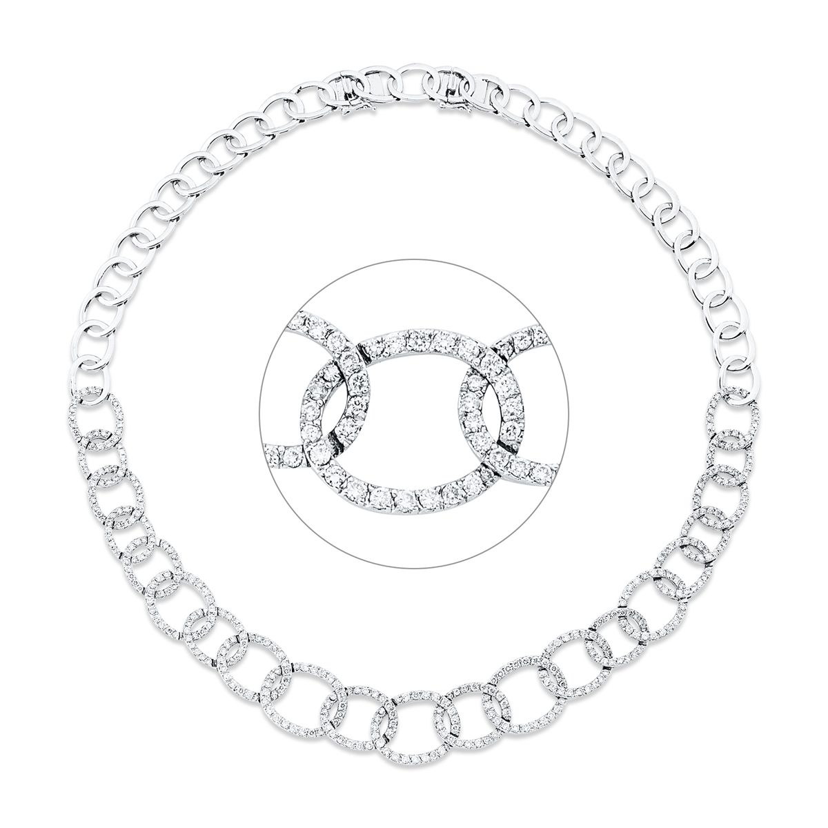 diamond full cut  exclusive necklace in white gold