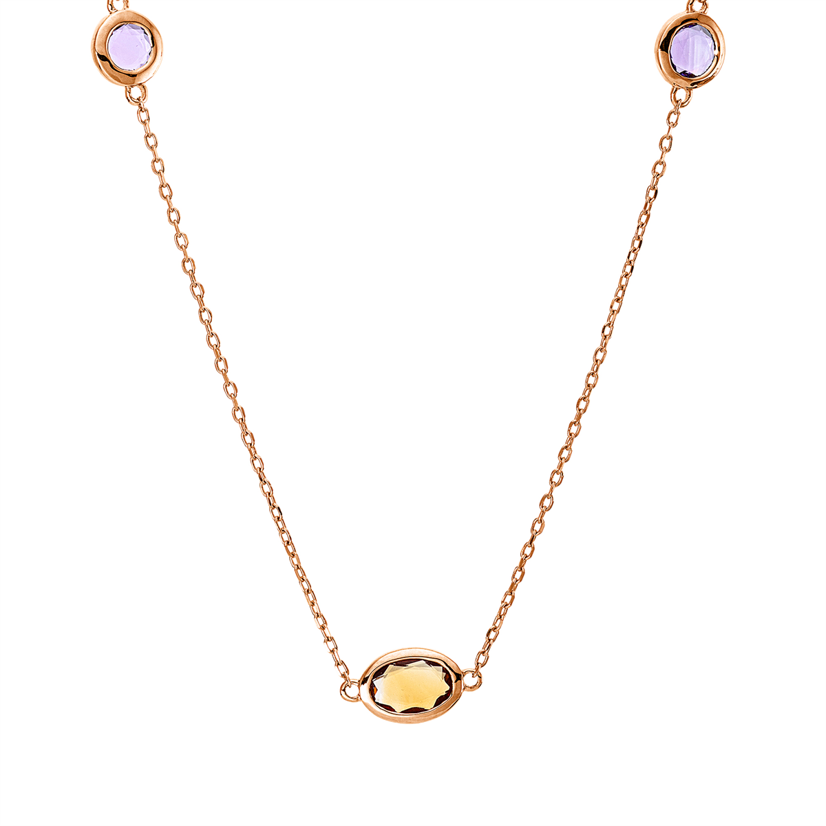 colored stone fashion necklace - 4Q112