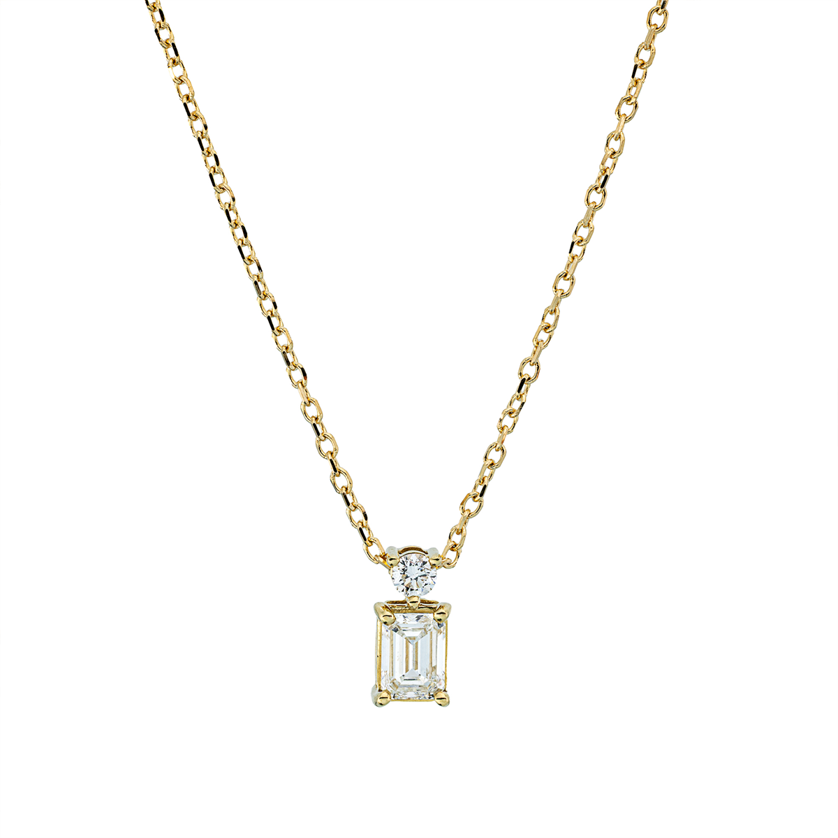 solitaire with accent stones necklace - 4Q120