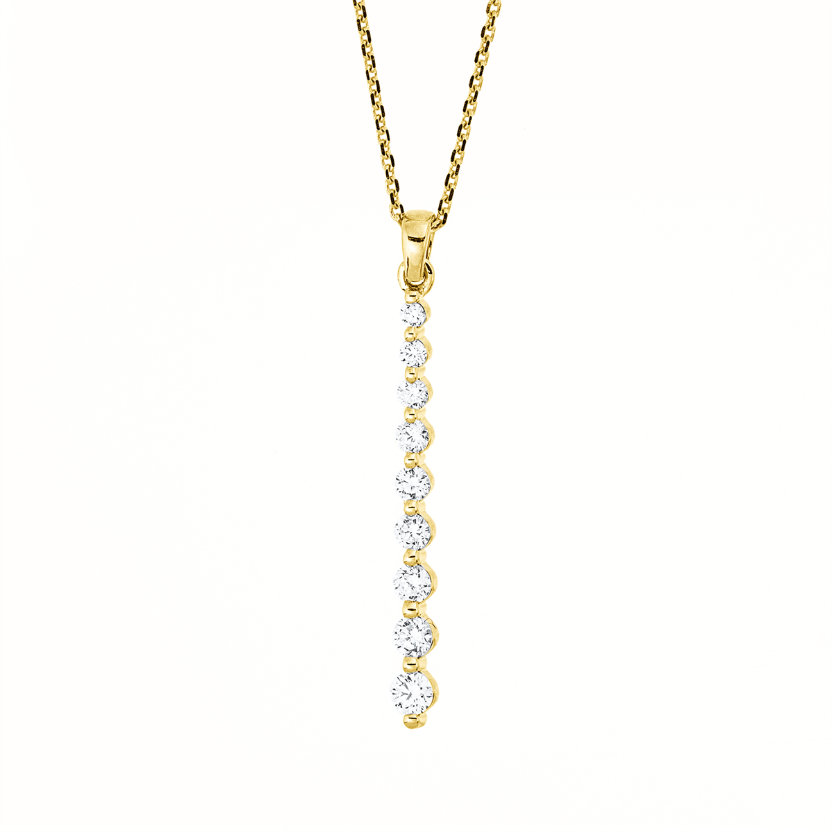 diamond full cut  modern woman necklace in yellow gold