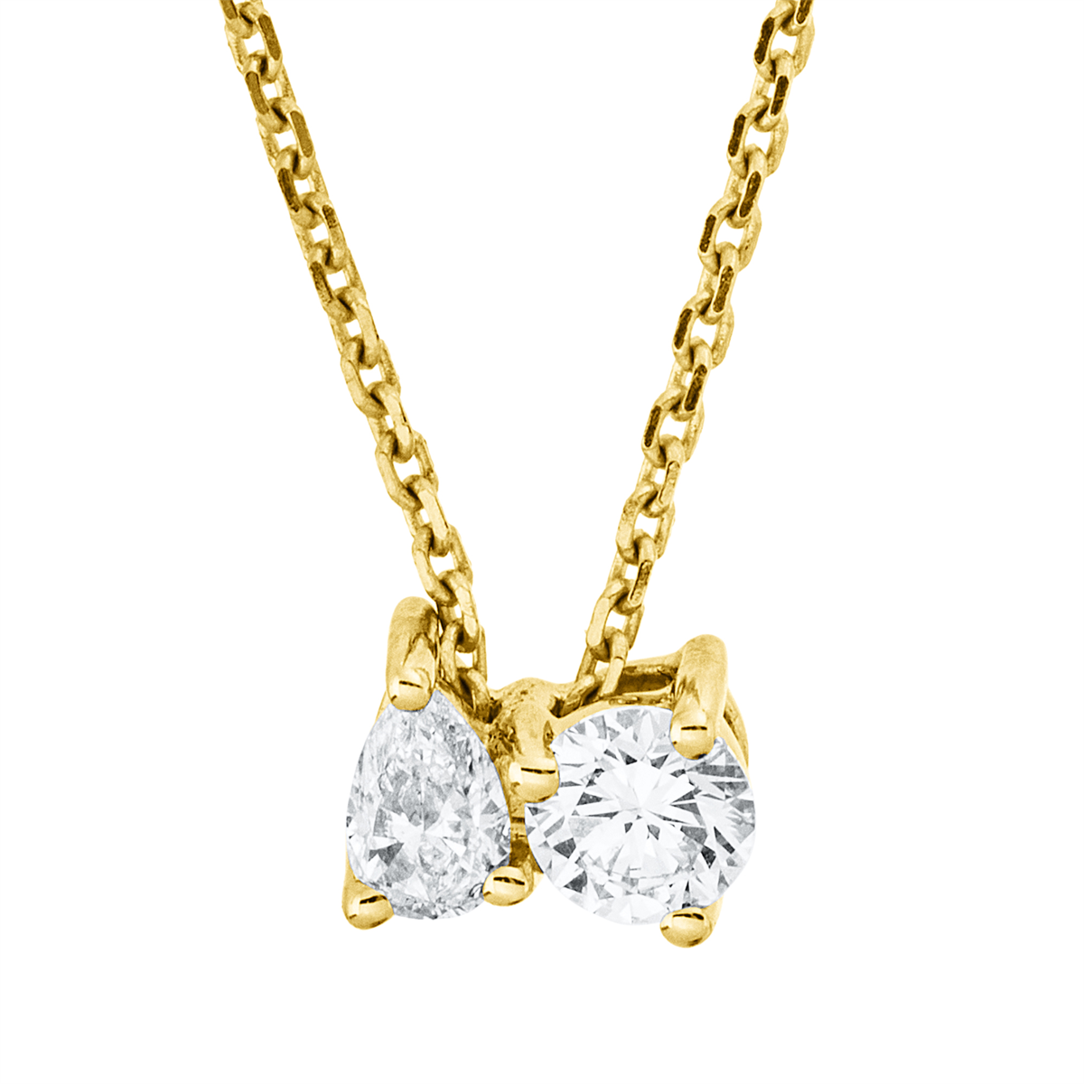 diamond full cut  modern woman necklace in yellow gold