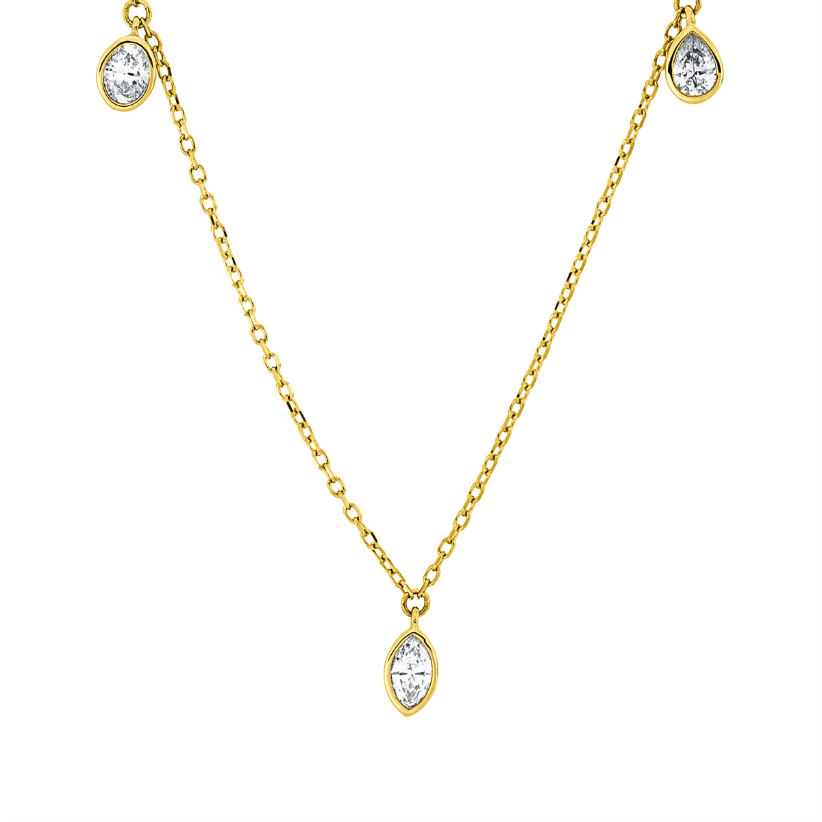princess  modern woman necklace in yellow gold