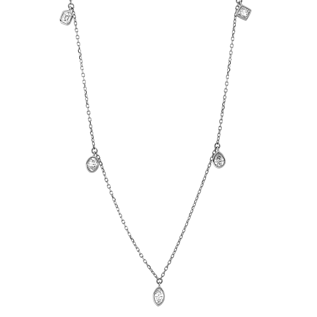 princess  modern woman necklace in white gold