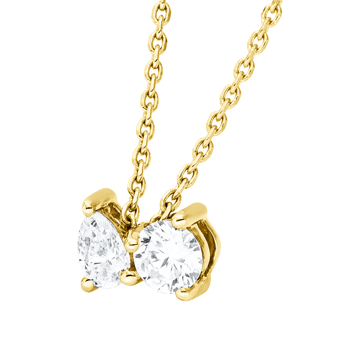 diamond full cut  modern woman necklace in yellow gold